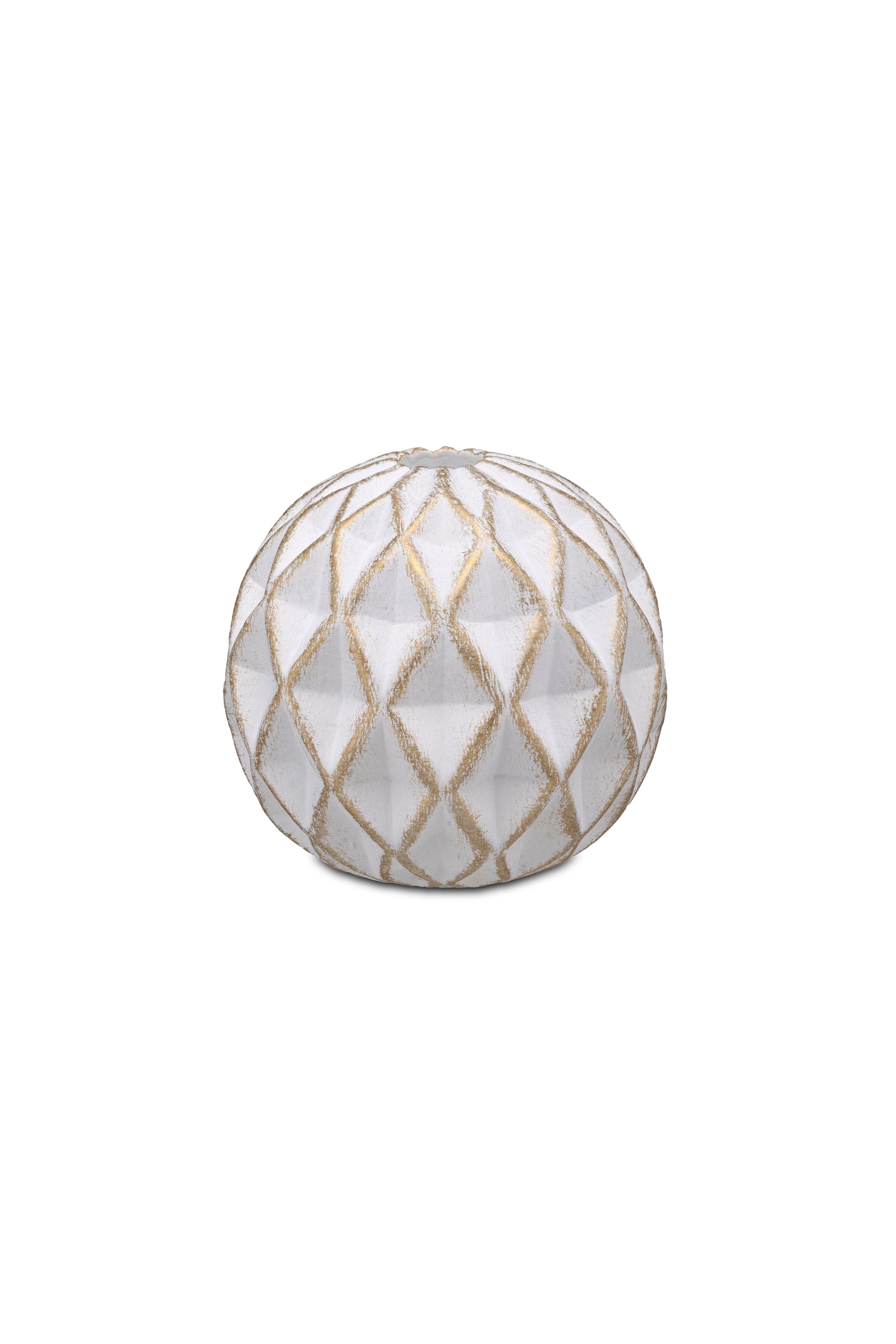 Set da 2, Portacandela Rombi Bianco, Faccioluce - Cemento, 12x12x12 cm