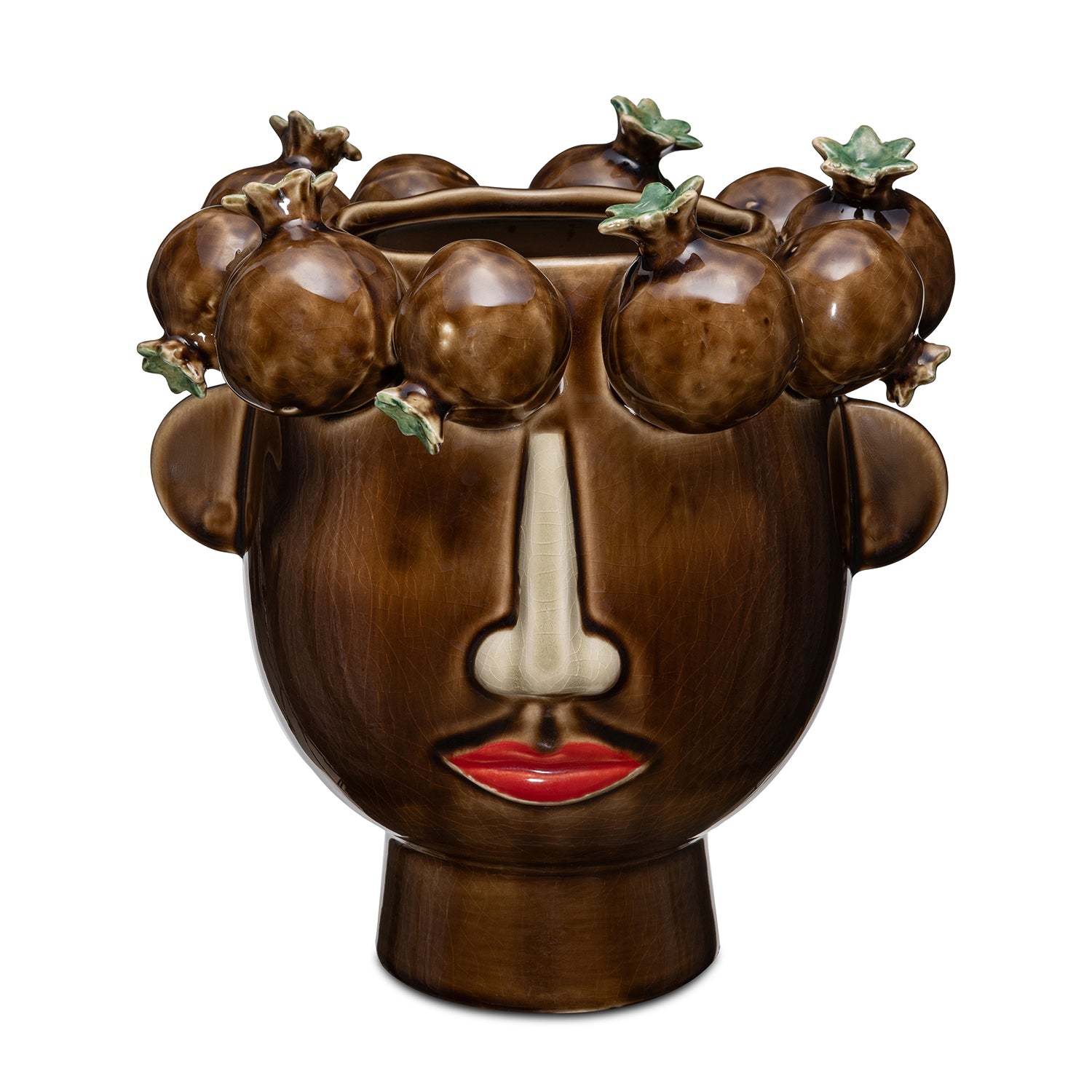 Vaso Melograni Marroni, Arciboldo - Porcellana, 23x23x25