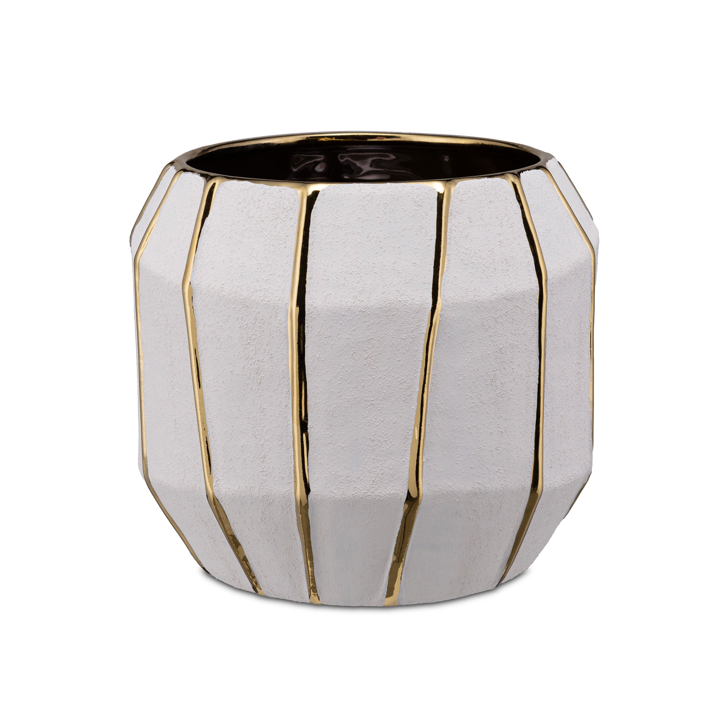 Set da 2, Cachepot M, Kintsugi - Stoneware, 17,5x17,5x15,5 cm