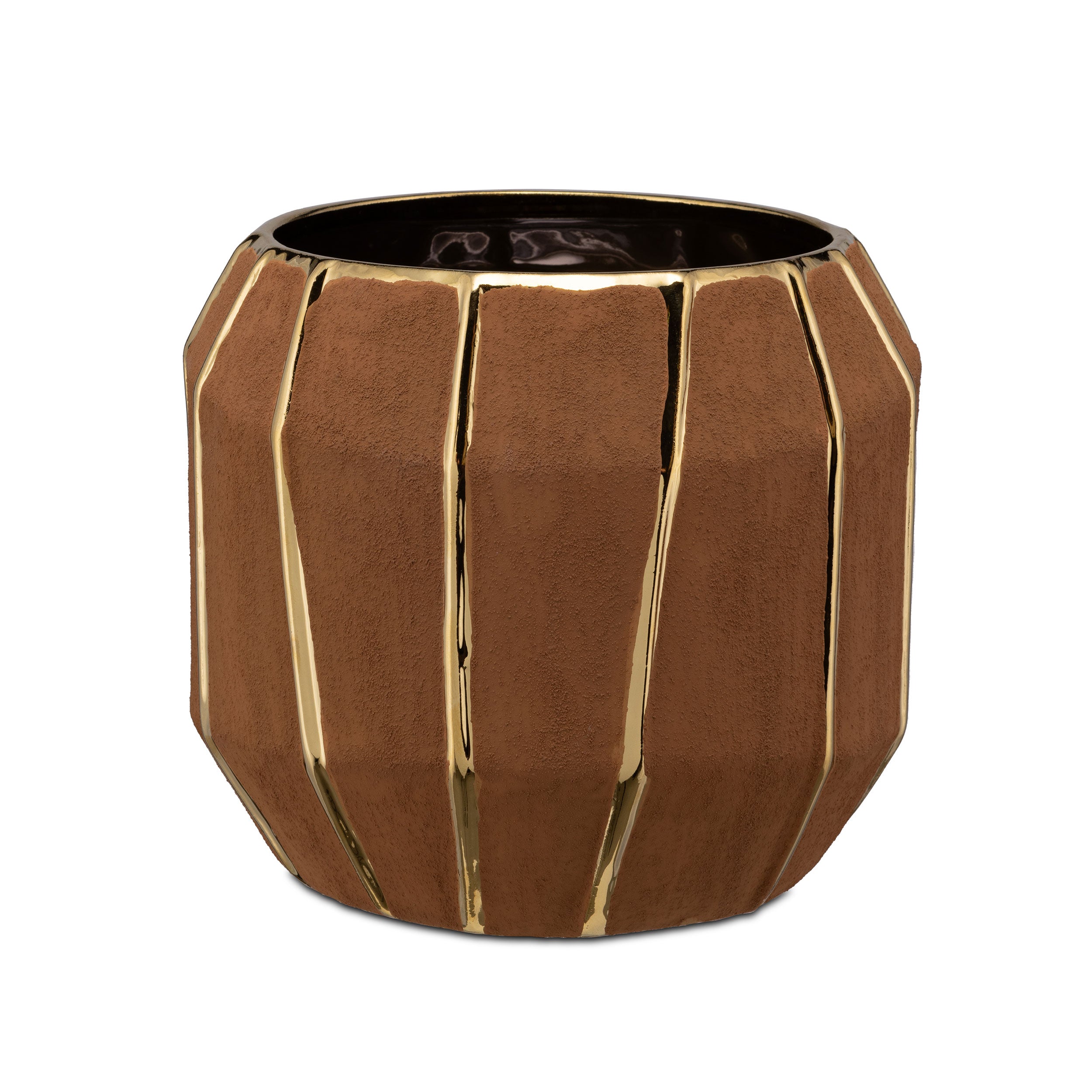 Set da 2, Cachepot M, Kintsugi - Stoneware, 17,5x17,5x15,5 cm