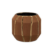 Cachepot Cacao Oro S, Kintsugi - Stoneware, 15x15x13 cm