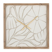 Orologio Fiori Grandi, Biancofiore - Legno, 50x50x4 cm