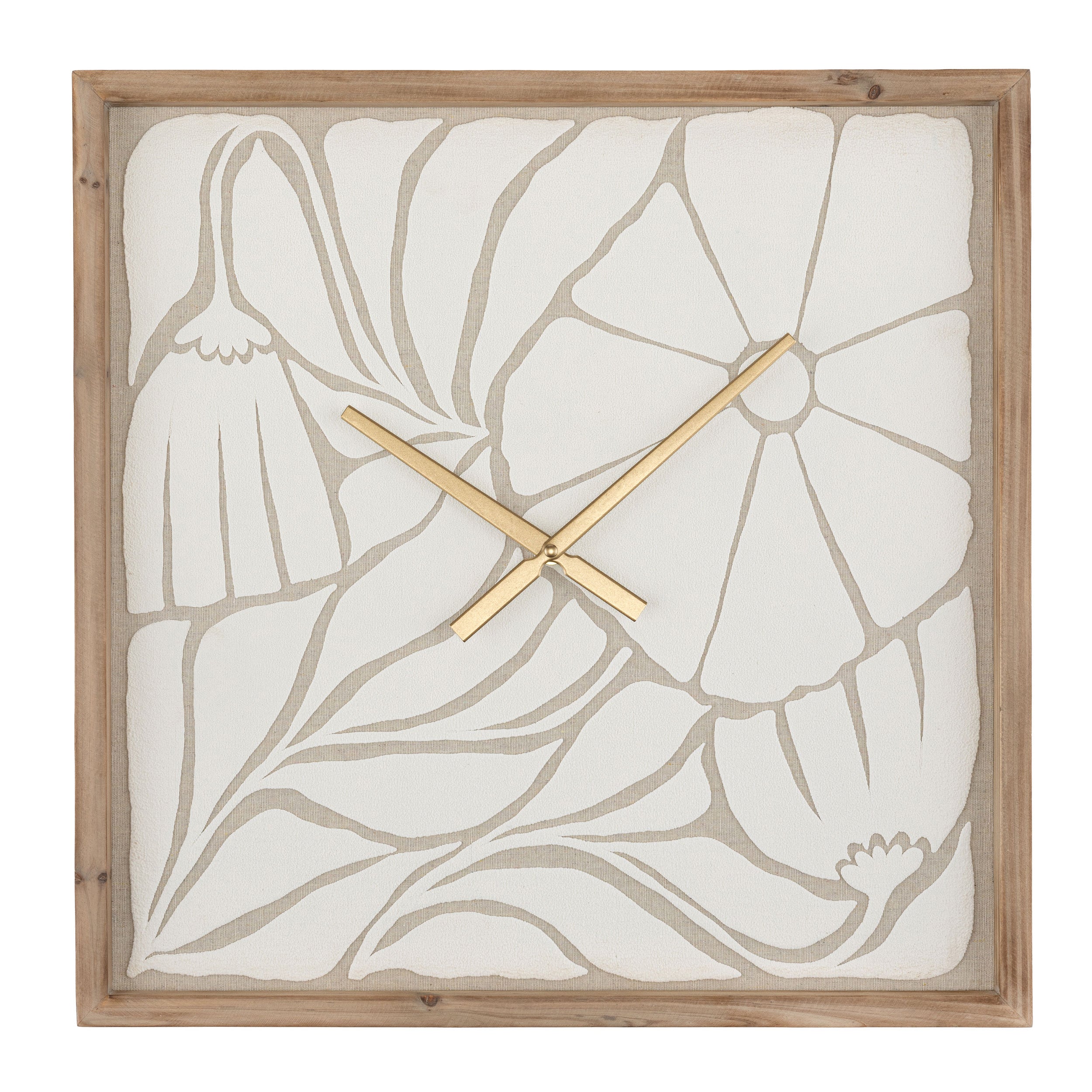 Orologio Fiori Grandi, Biancofiore - Legno, 50x50x4 cm