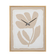 Orologio Fiore Beige, Agoefilo - Legno, 40x50x3,2 cm