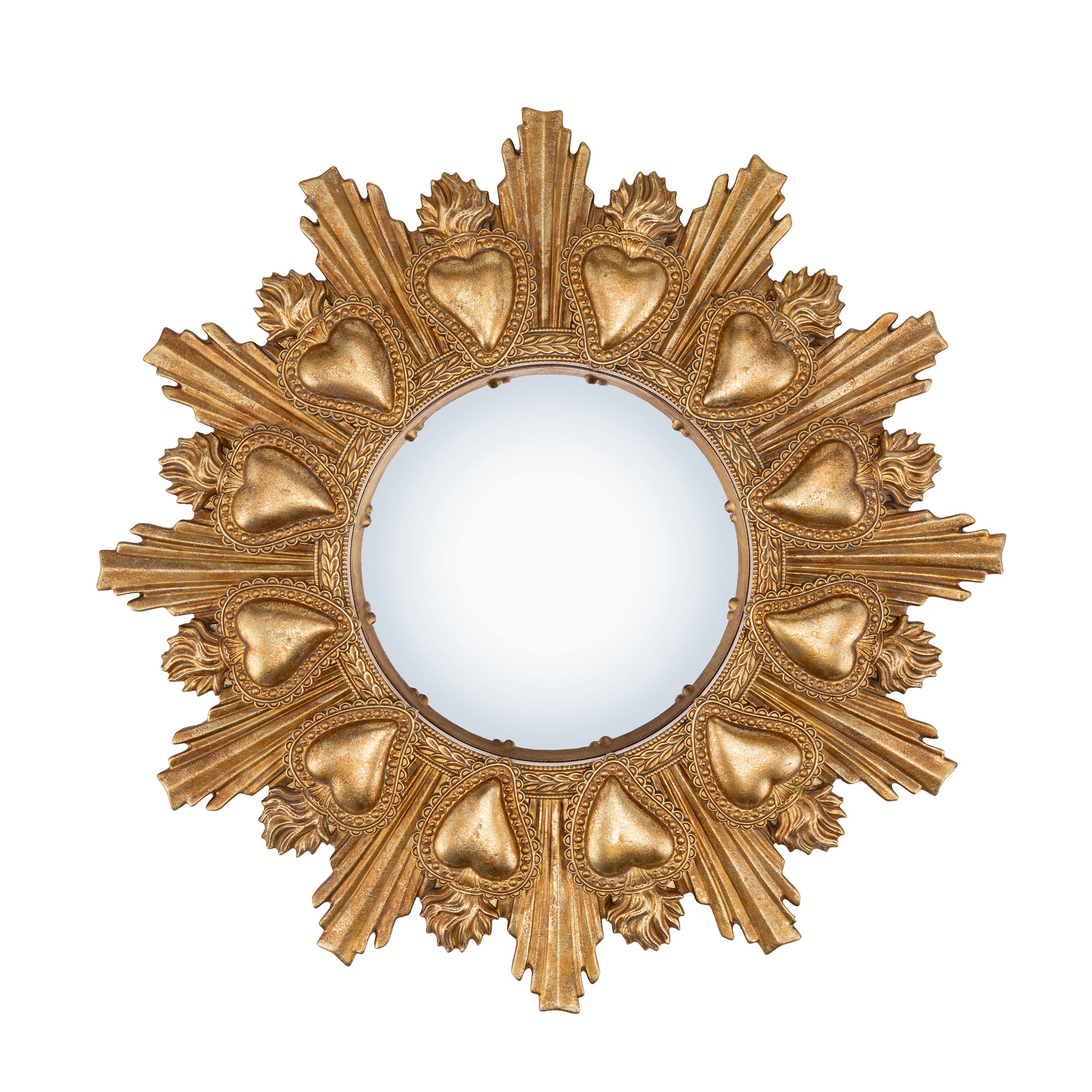 Specchio Tondo Cuori, Reame - Resina, 38,50x2,50x38,50