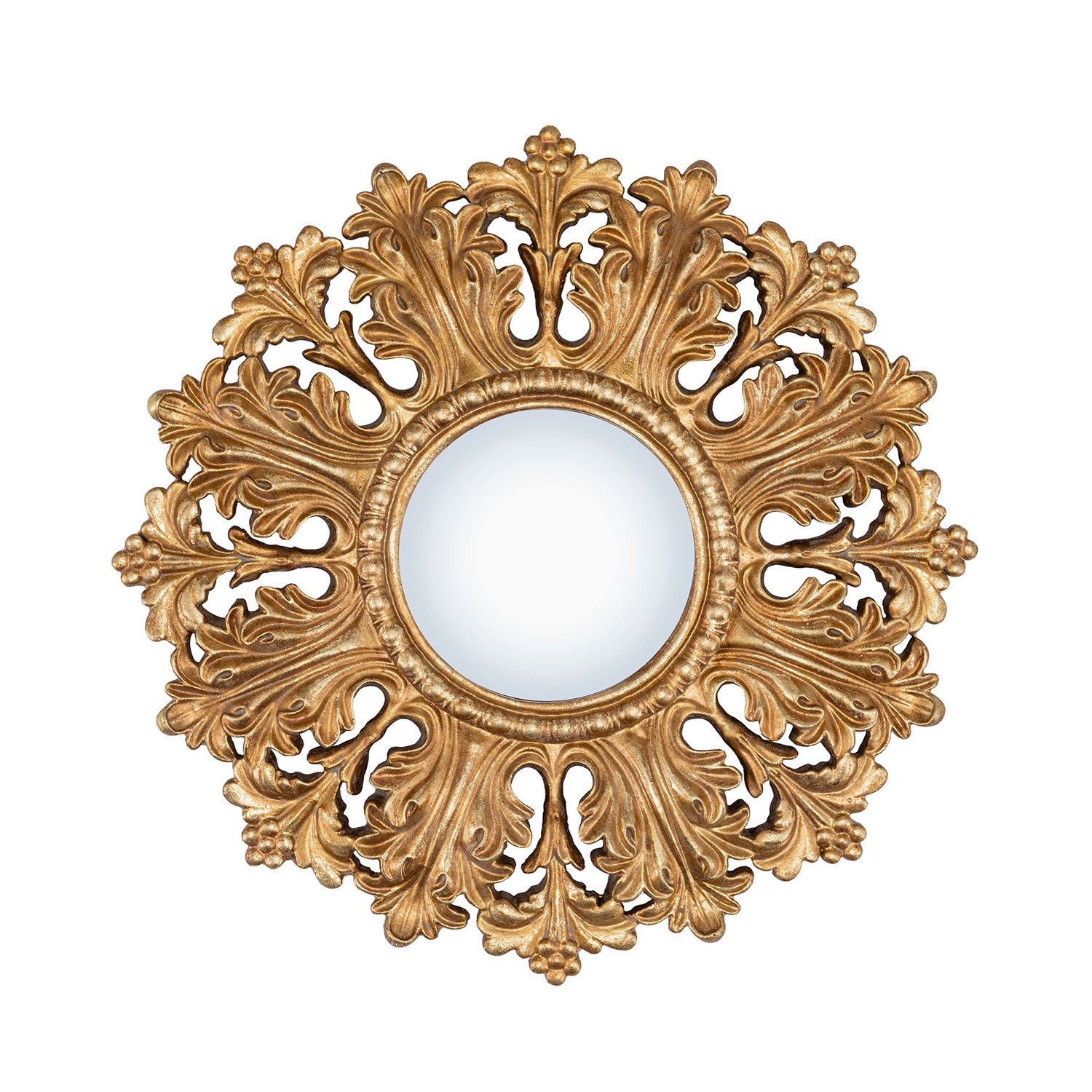 Set da 2, Specchio Tondo Acanto, Reame - Resina, 19,70x1,70x19,70