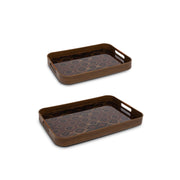 Set 2, Vassoi rettangolari Pavone, Galateo - Pvc, 27x42,5x4,5cm 32,5x50,7x4,5cm