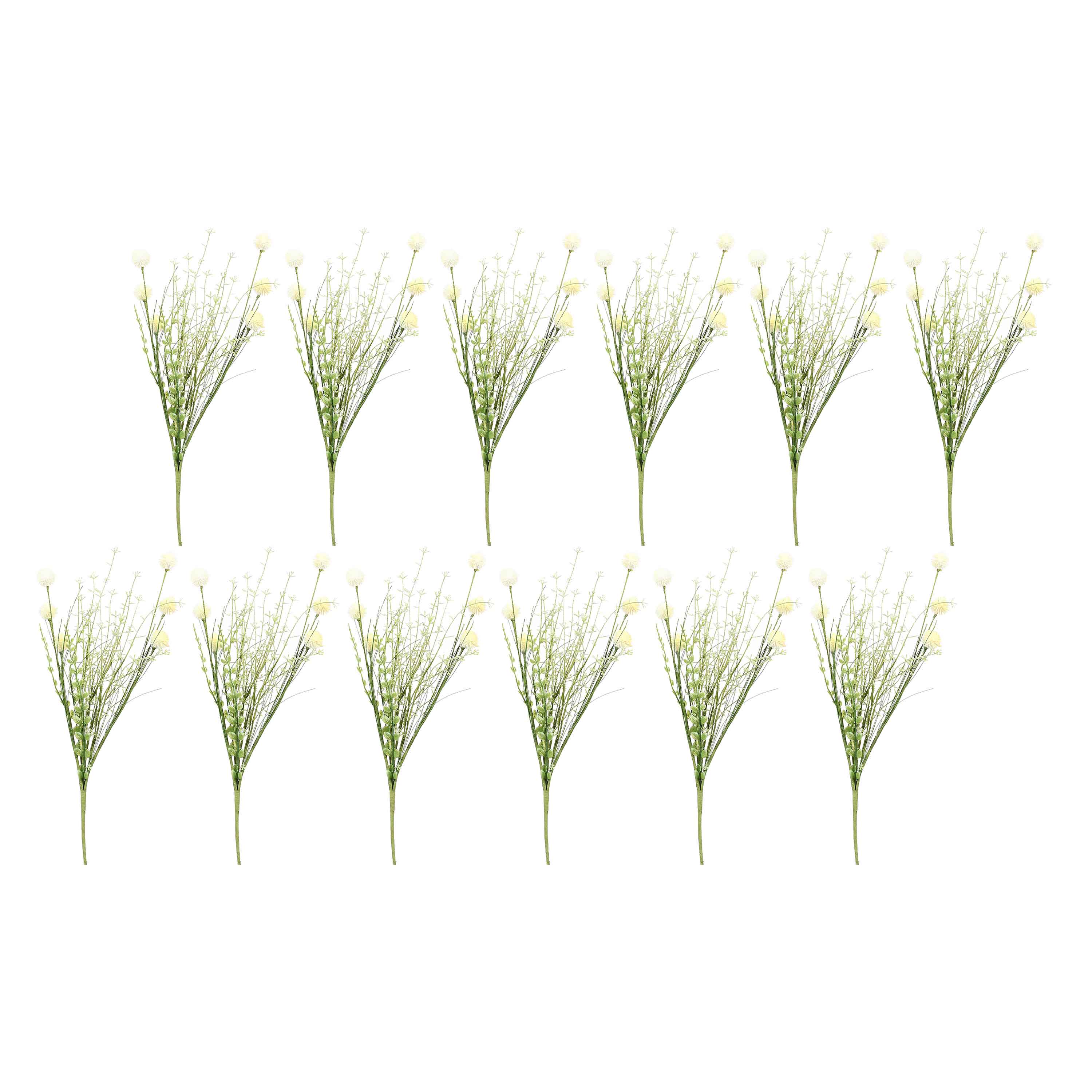 Set da 12, Bianco Bardana, Flora - Tessuto E Plastica, 35 cm