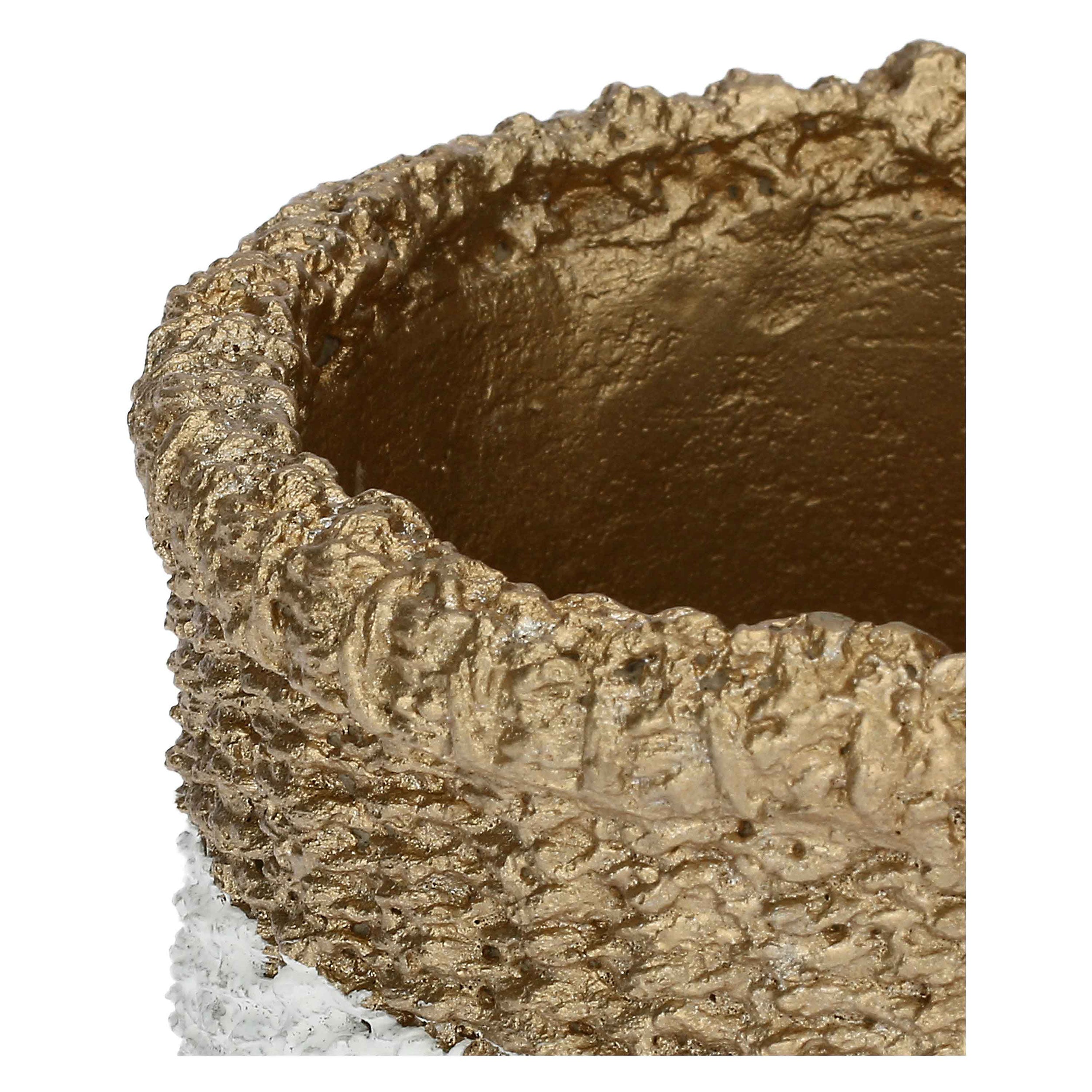 Cachepot M Oro, Pueblo - Resina cementizia