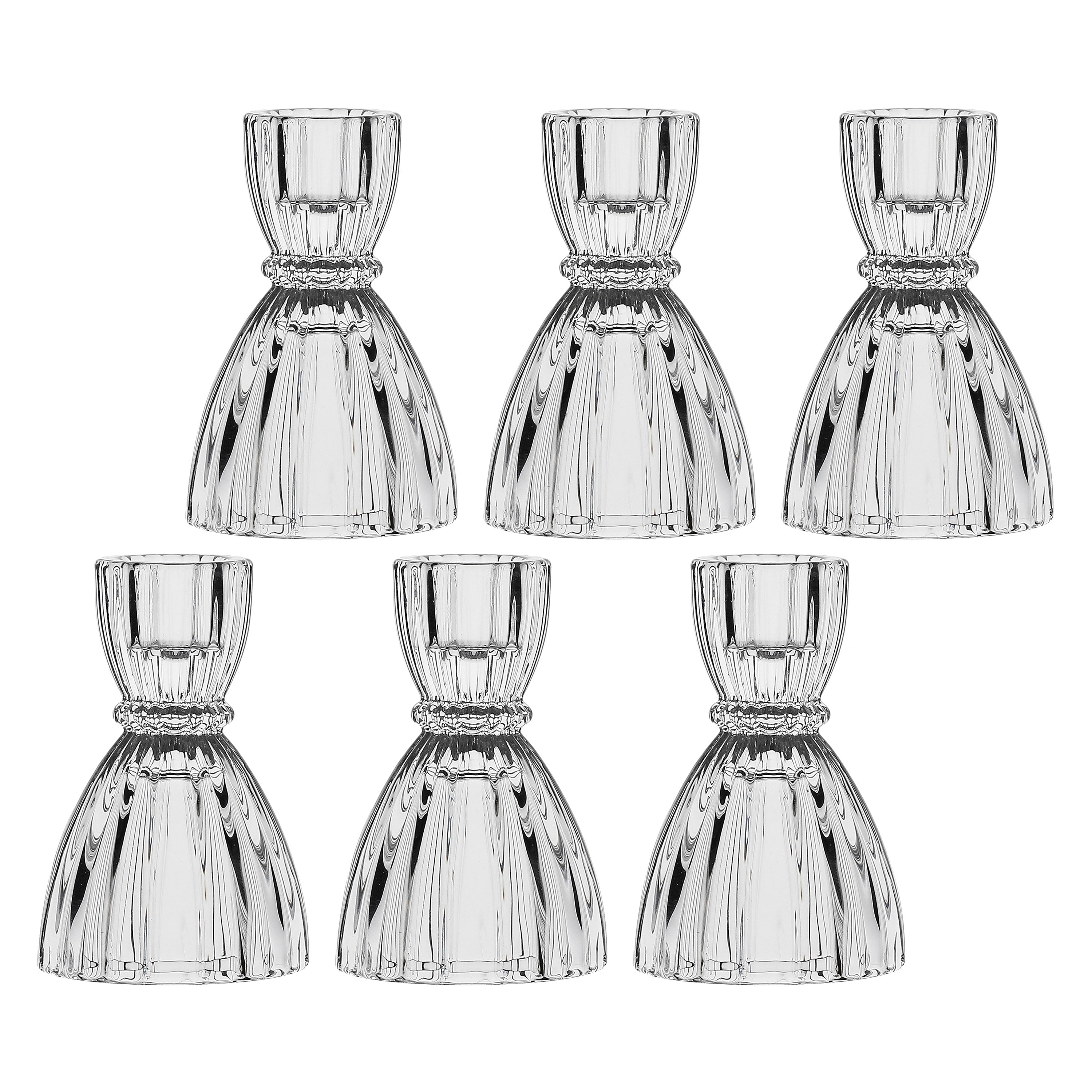 Set da 6, Portacandela S, Lumella - Vetro, 57 cm, zolla Ø 14