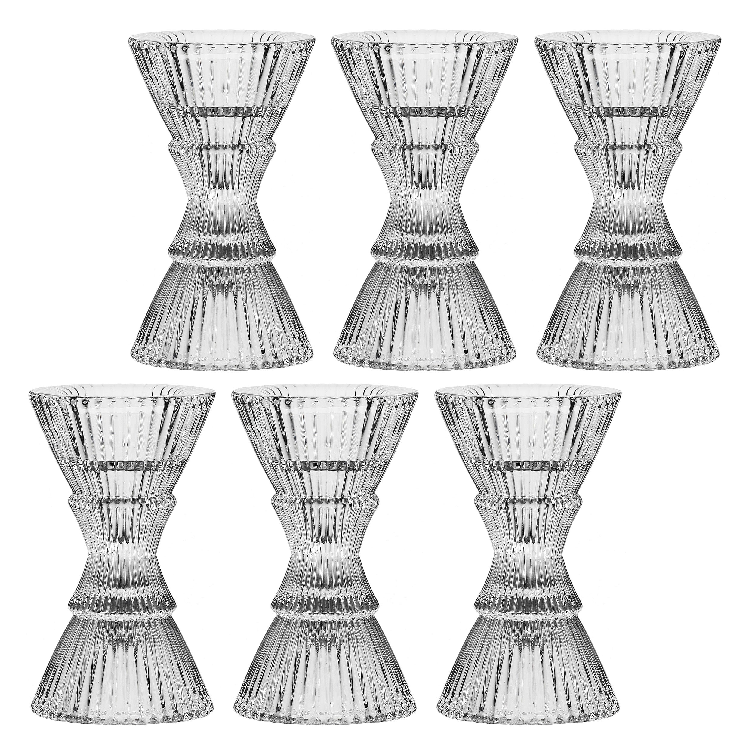 Set da 6, Portacandela S Vetro, Lumella - Vetro, 57 cm, zolla Ø 14