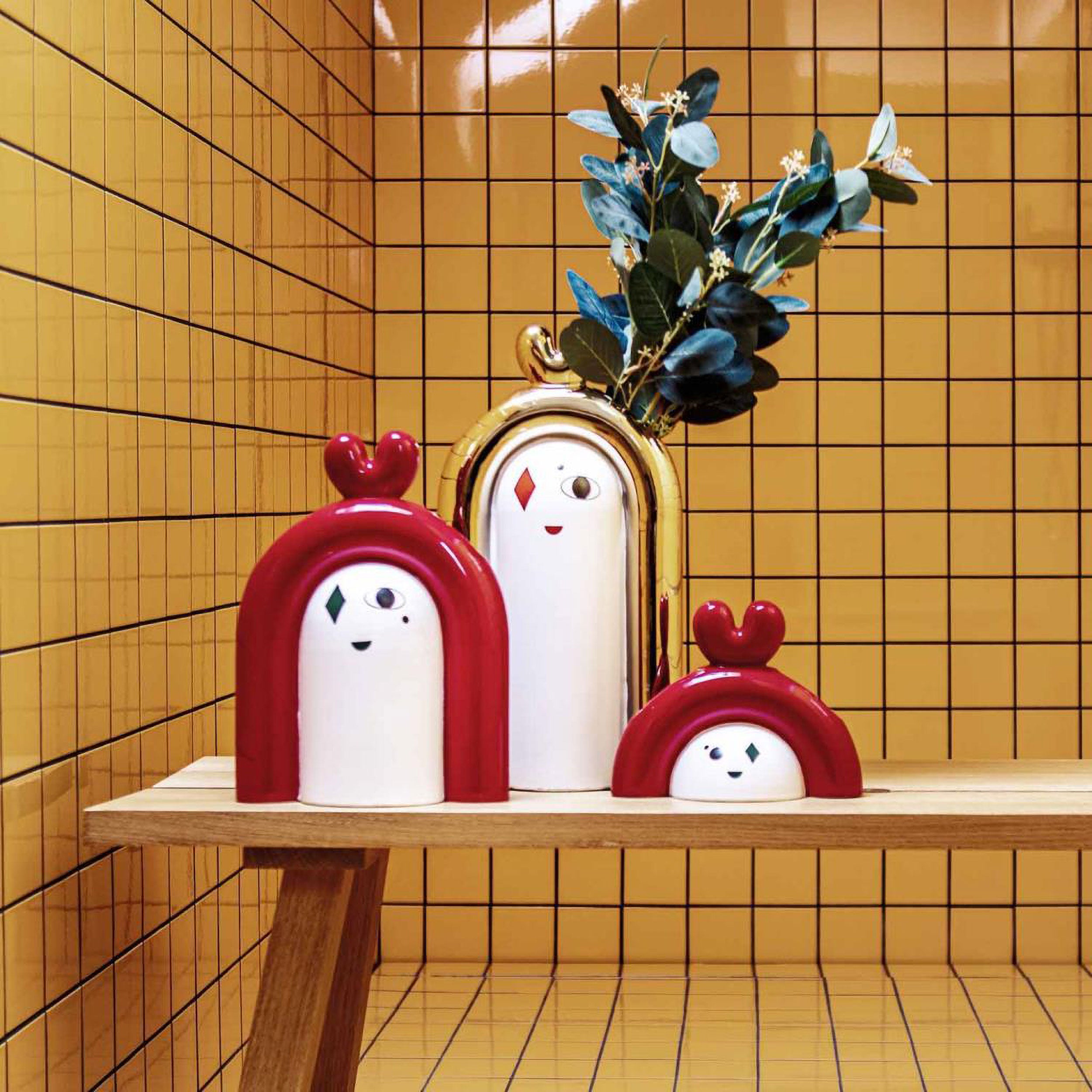 Hair Vaso M Rosso, Burla - Ceramica, 22,5x11,5x30cm