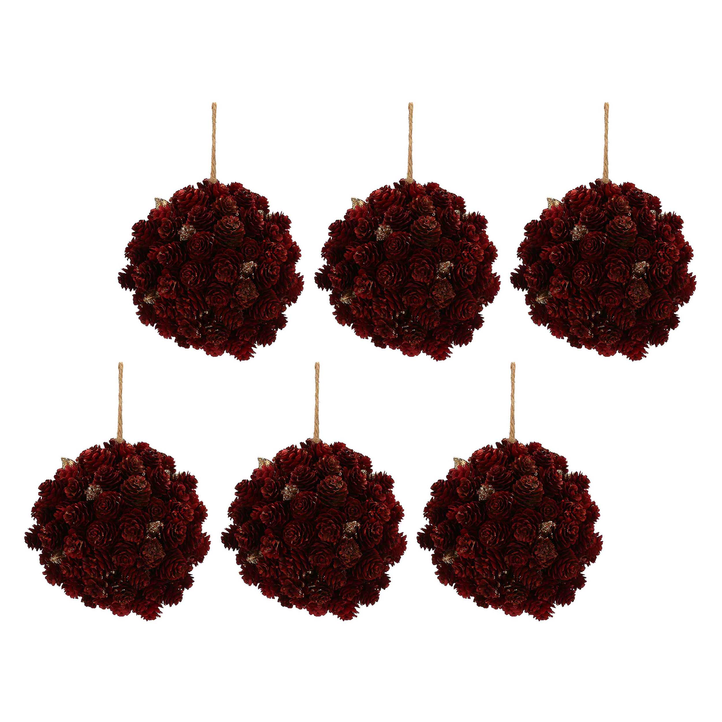 Set da 6, Sfera decorativa da appendere, Rossondoro, Ø 16cm