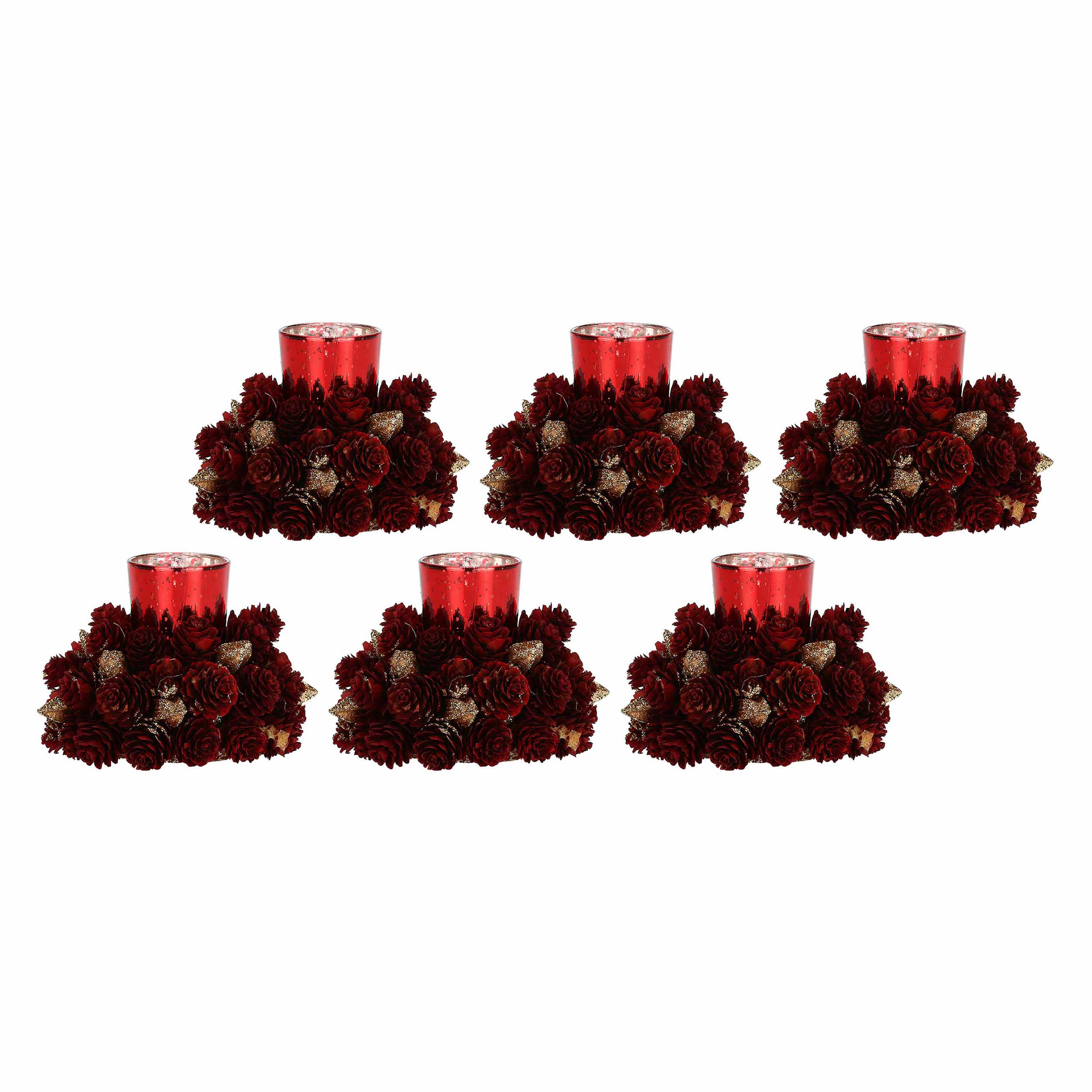 Set da 6, T-Light M Rosso Oro, Rossondoro