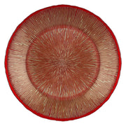 Vassoio Rotondo Rosso/Oro, Mida - Vetro, Ø 33 cm