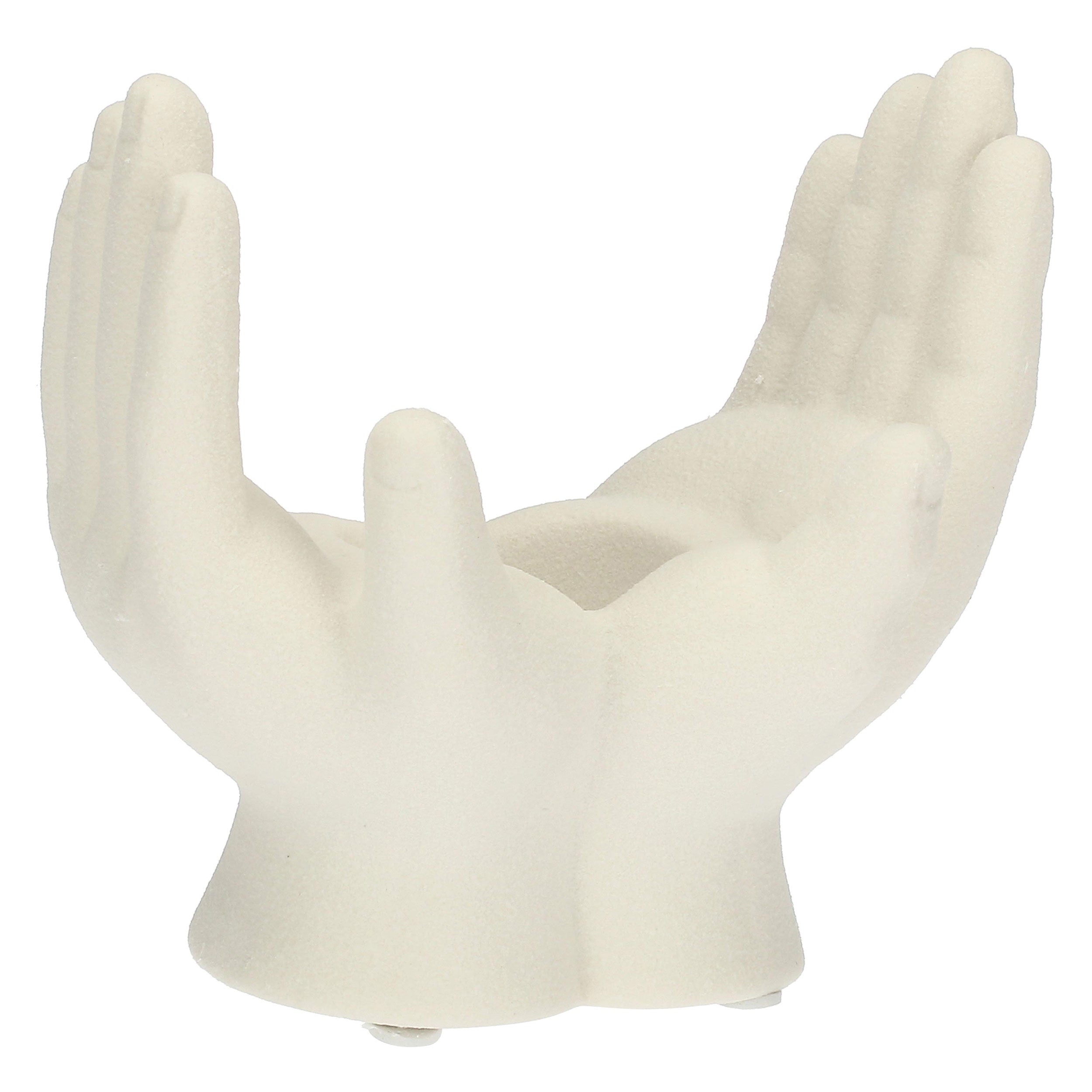 T-Light Holder Hands, Love - Porcelain, Ø 10x15,5h cm
