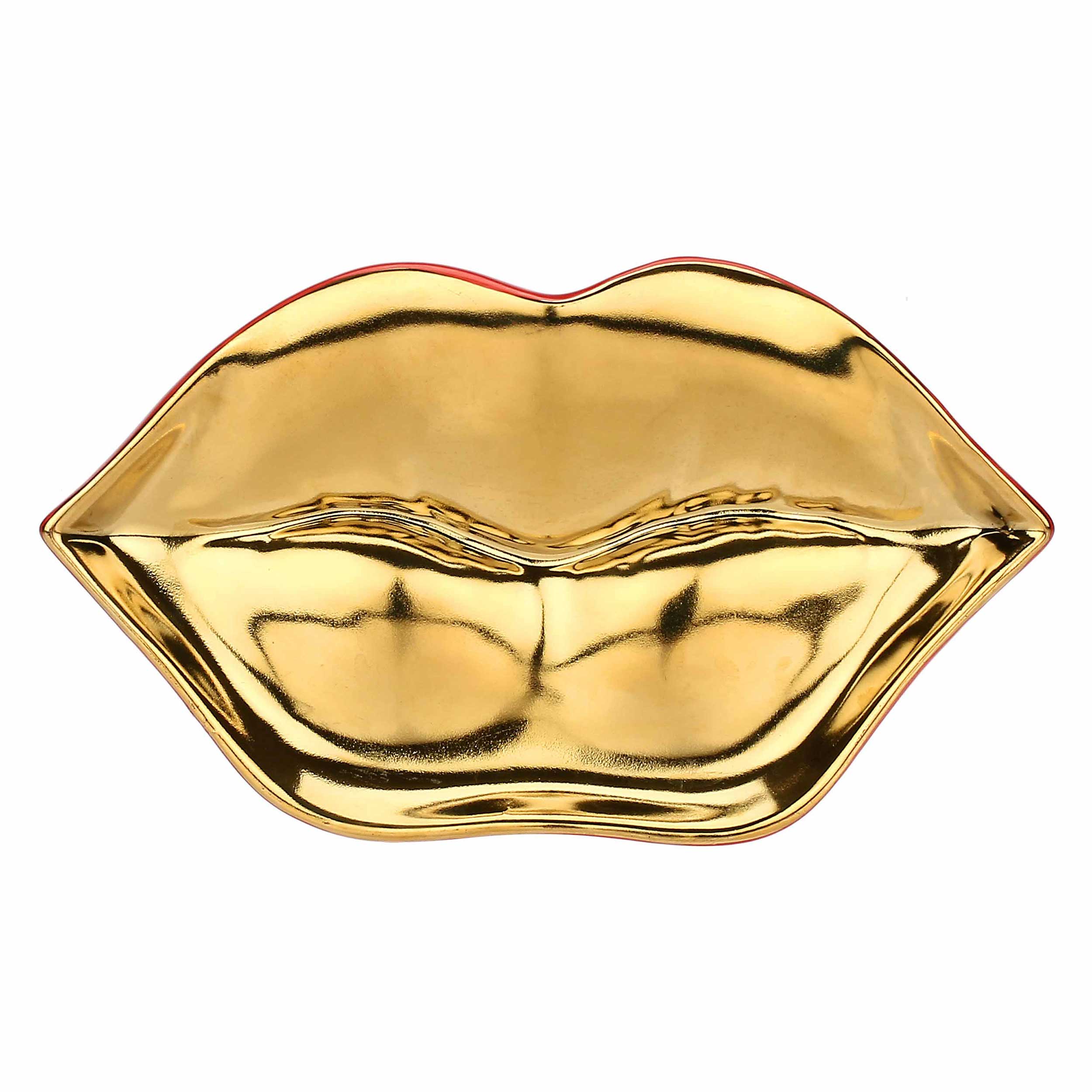 Decorazione Bocca Oro Rosso, Pensami - Gres, Ø 10x15,5h cm