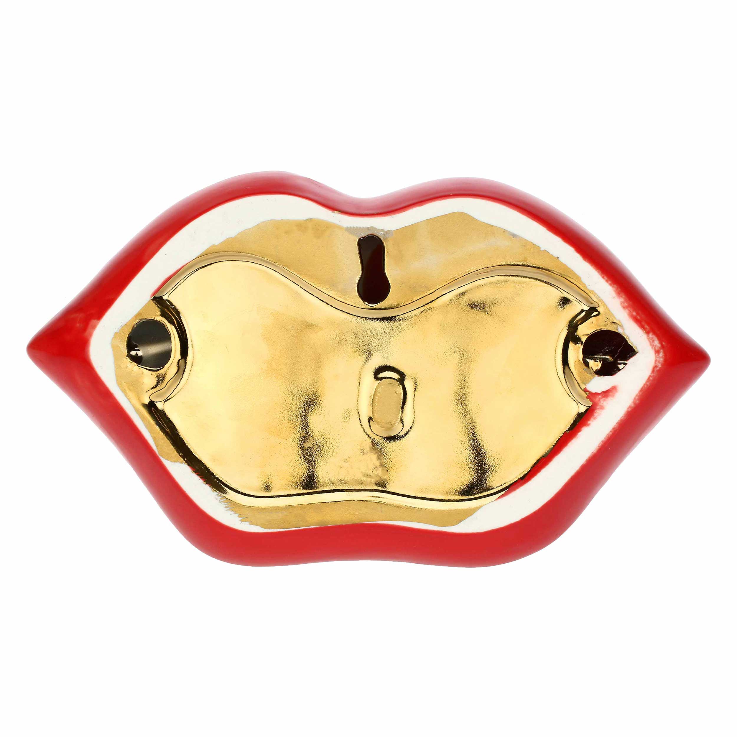 Decorazione Bocca Oro Rosso, Pensami - Gres, Ø 10x15,5h cm