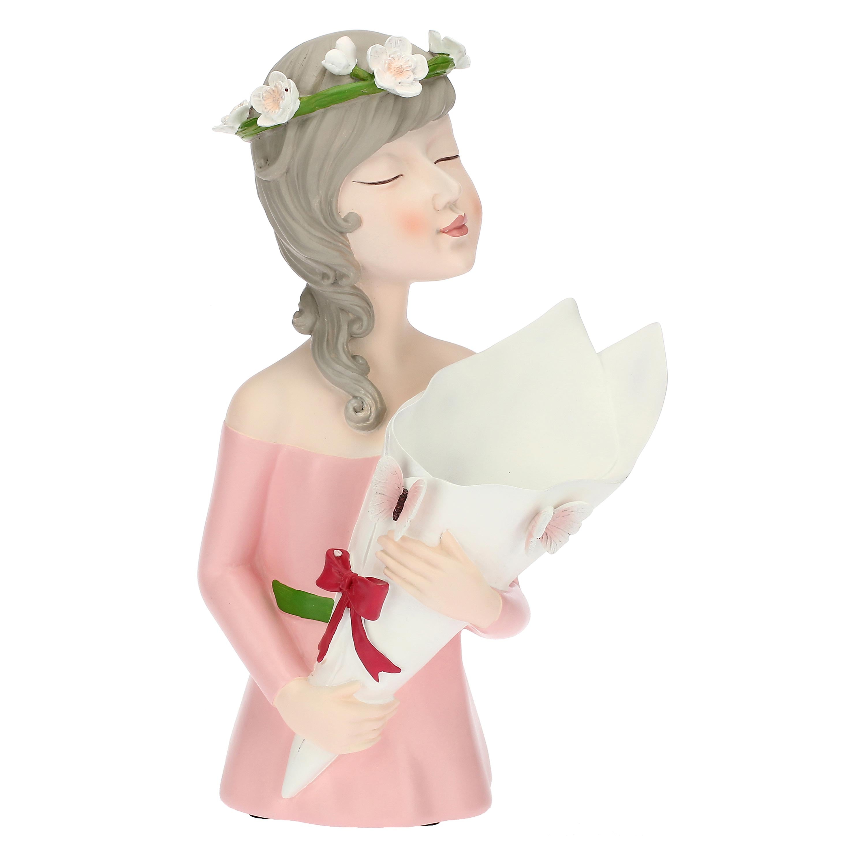 Concetta with flower holder, Lesignore - Resin, 19x15x34h cm