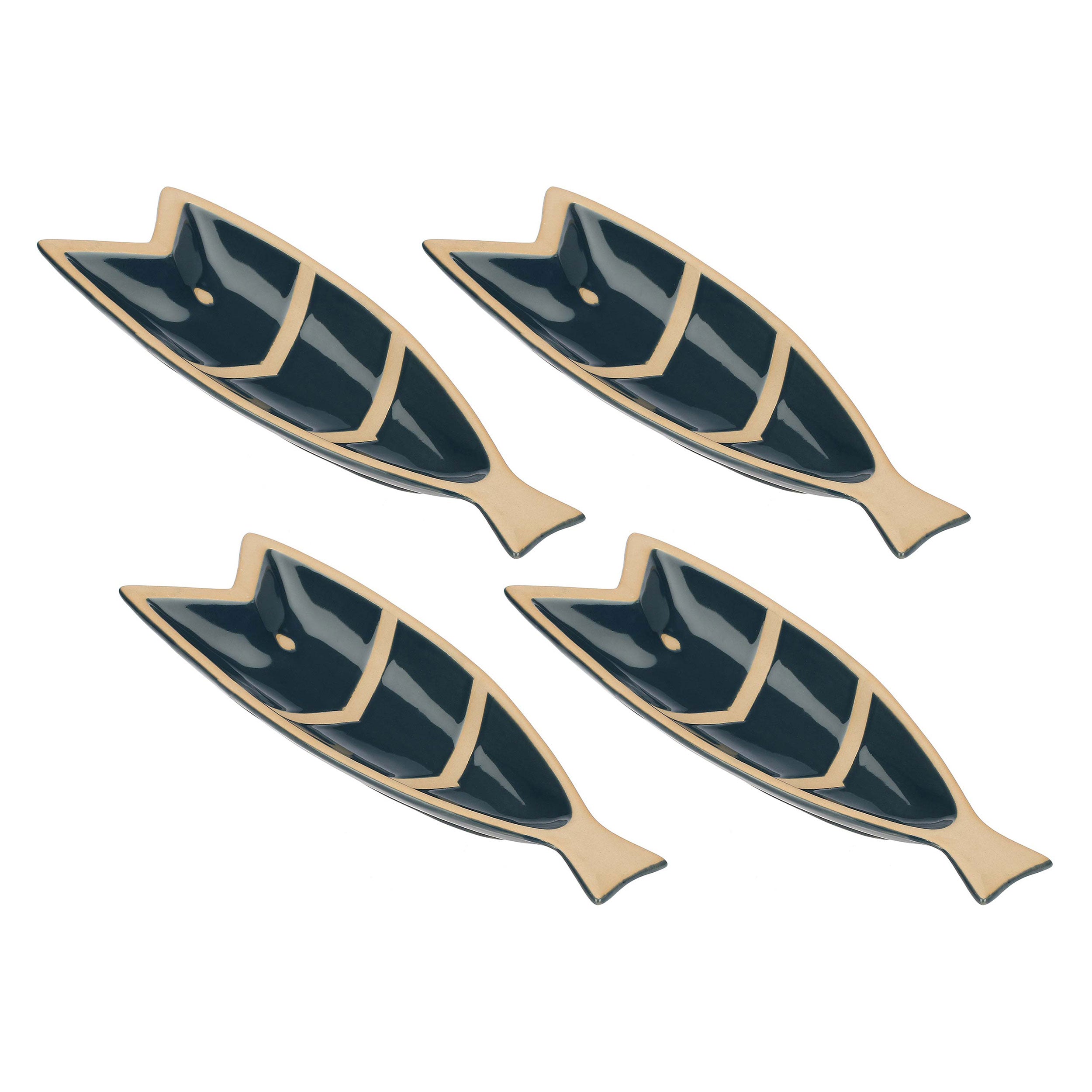 Set da 4, Piatto Pesce B, Pelagicoillogico - Gres