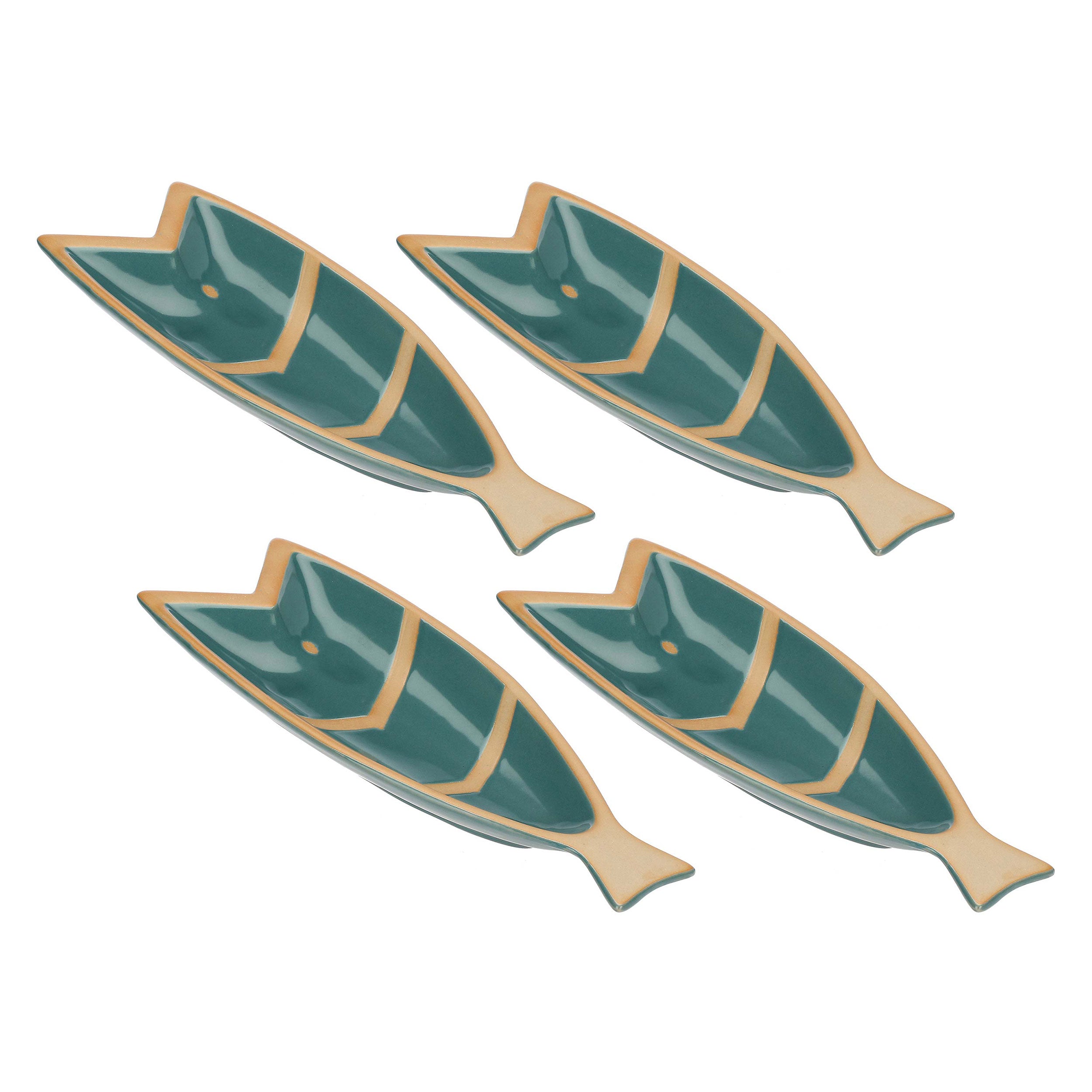 Set da 4, Piatto Pesce B, Pelagicoillogico - Gres