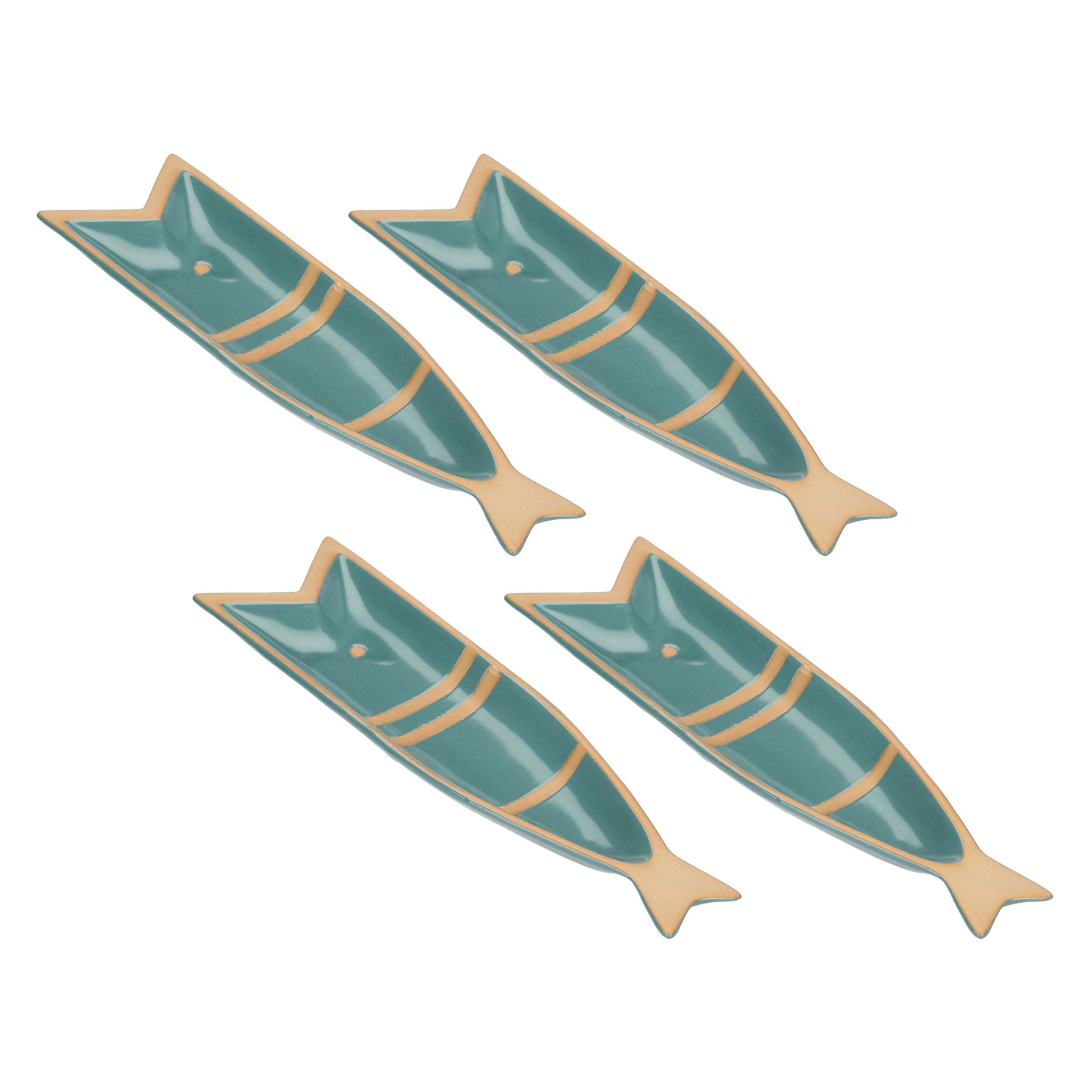 Set da 4, Piatto Pesce C, Pelagicoillogico - Gres