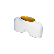 Vaso Decorativo Basso Bianco Giallo, Ricercami