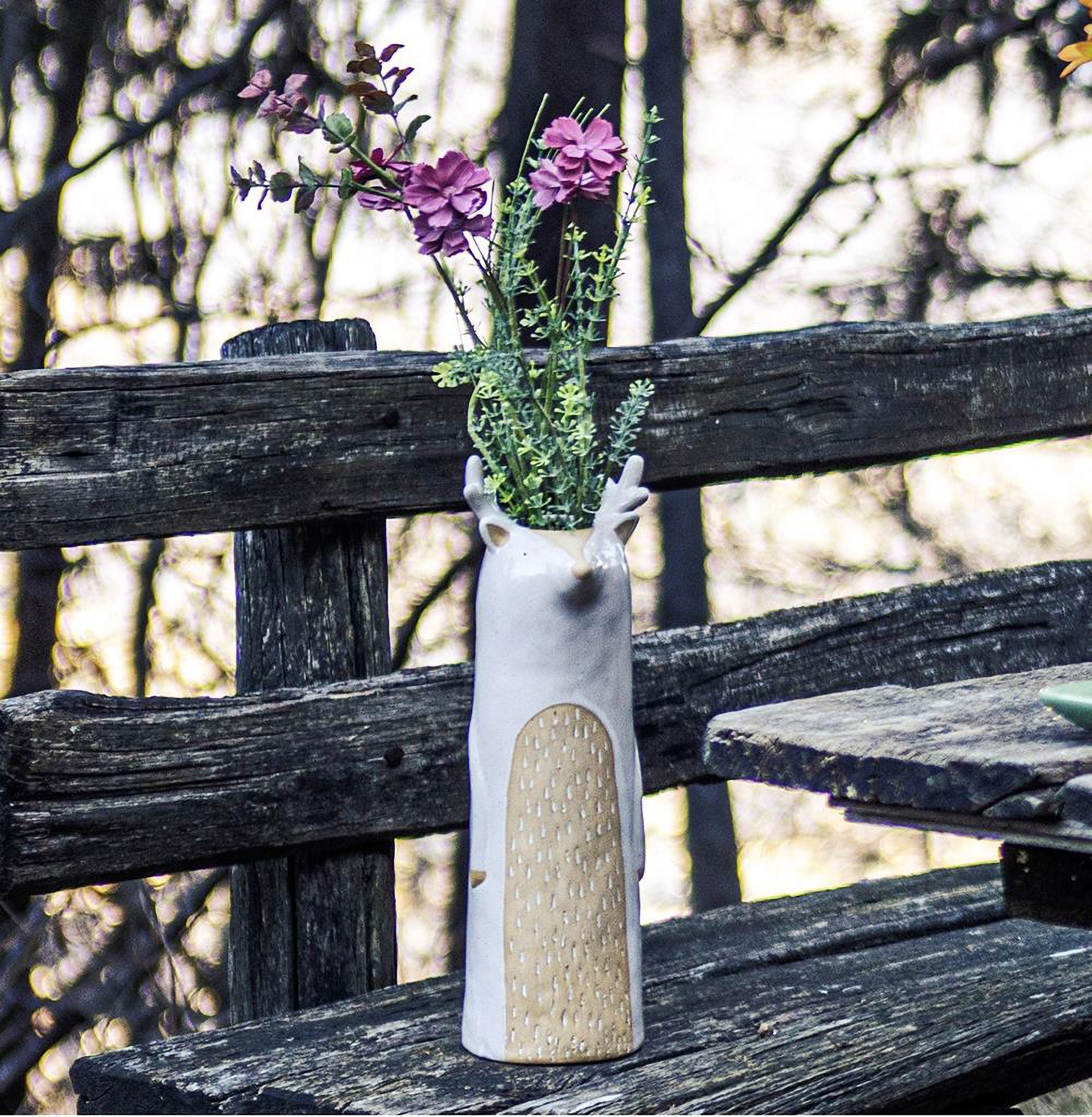 Vaso Deco Cervo, Gliamicidelbosco - Gres, Ø 10x30h cm