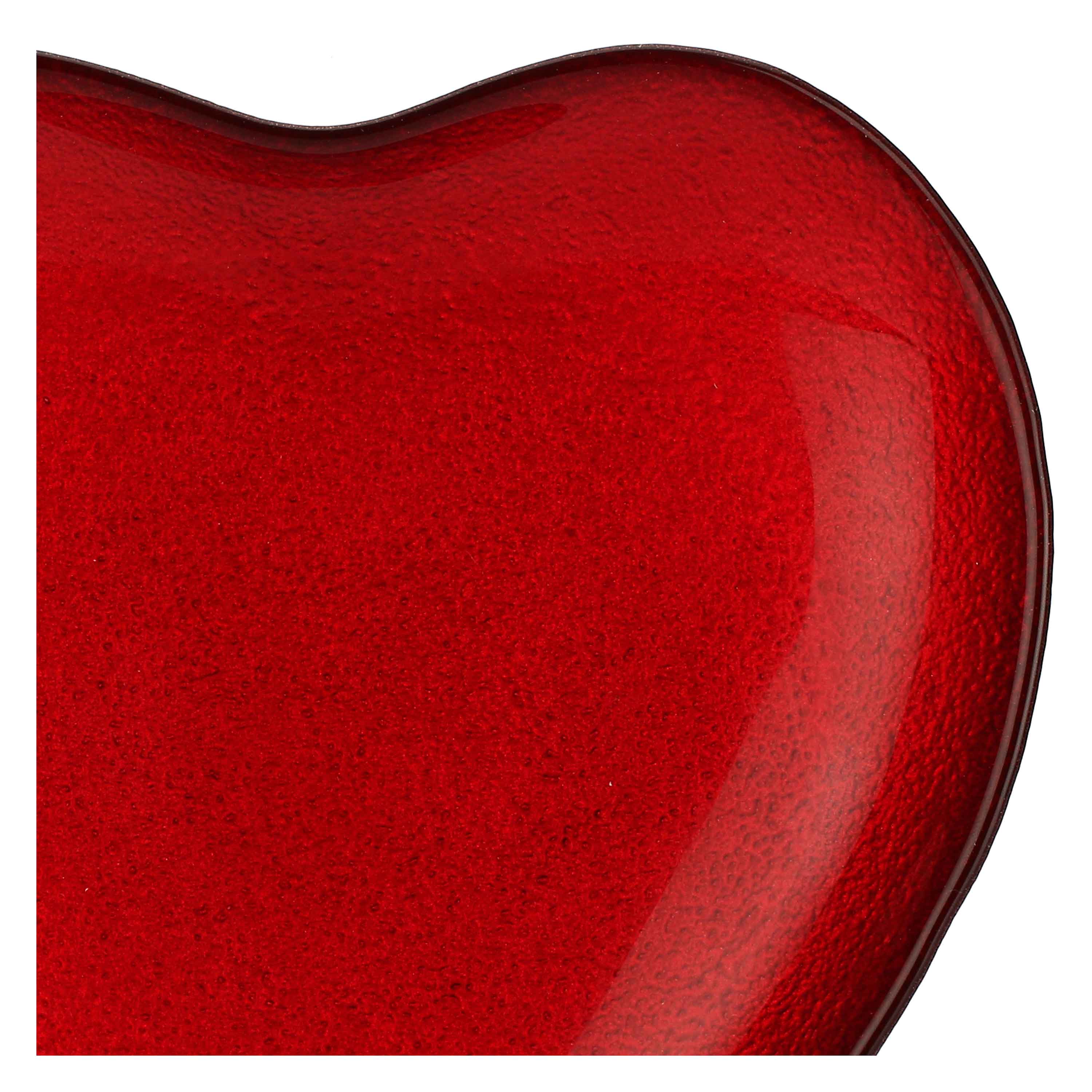 Set da 6, Piatto Cuore M Rosso, Neimieipensieri - Vetro, Ø 21,5 cm