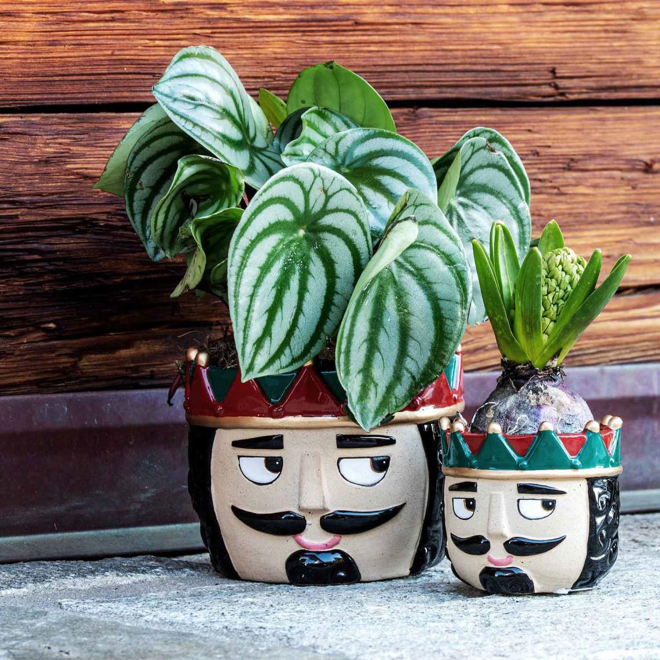 Set of 4, Corona M Cachepot, Guardachetivedo - Stoneware, Ø 12; H 10 cm