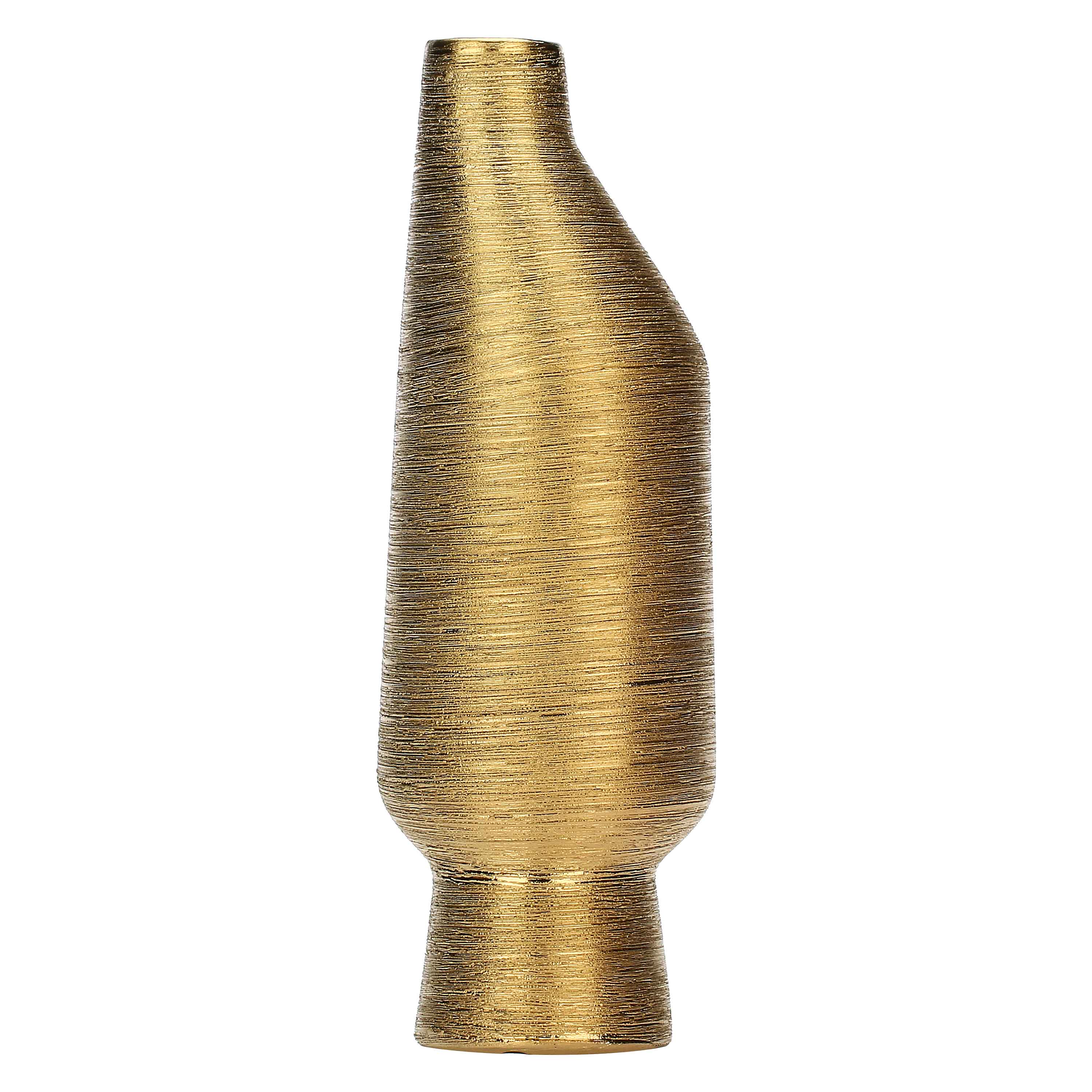 Decorative Vase M Gold, Eufemia - Ceramic, 10.5x10.5xH31 cm
