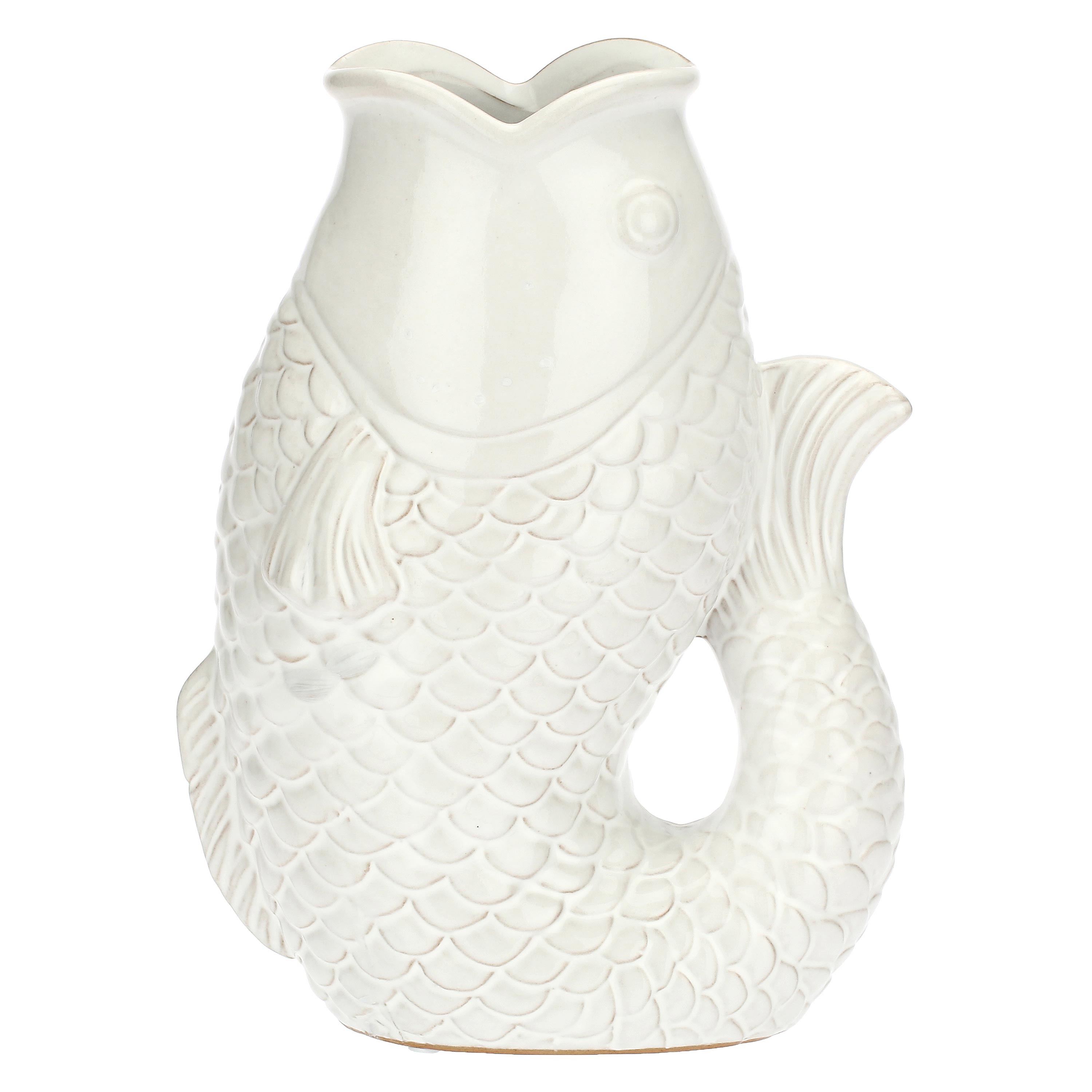 Curved Fish Vase, Abbocca - Stoneware, 18.5x10.5x25h cm
