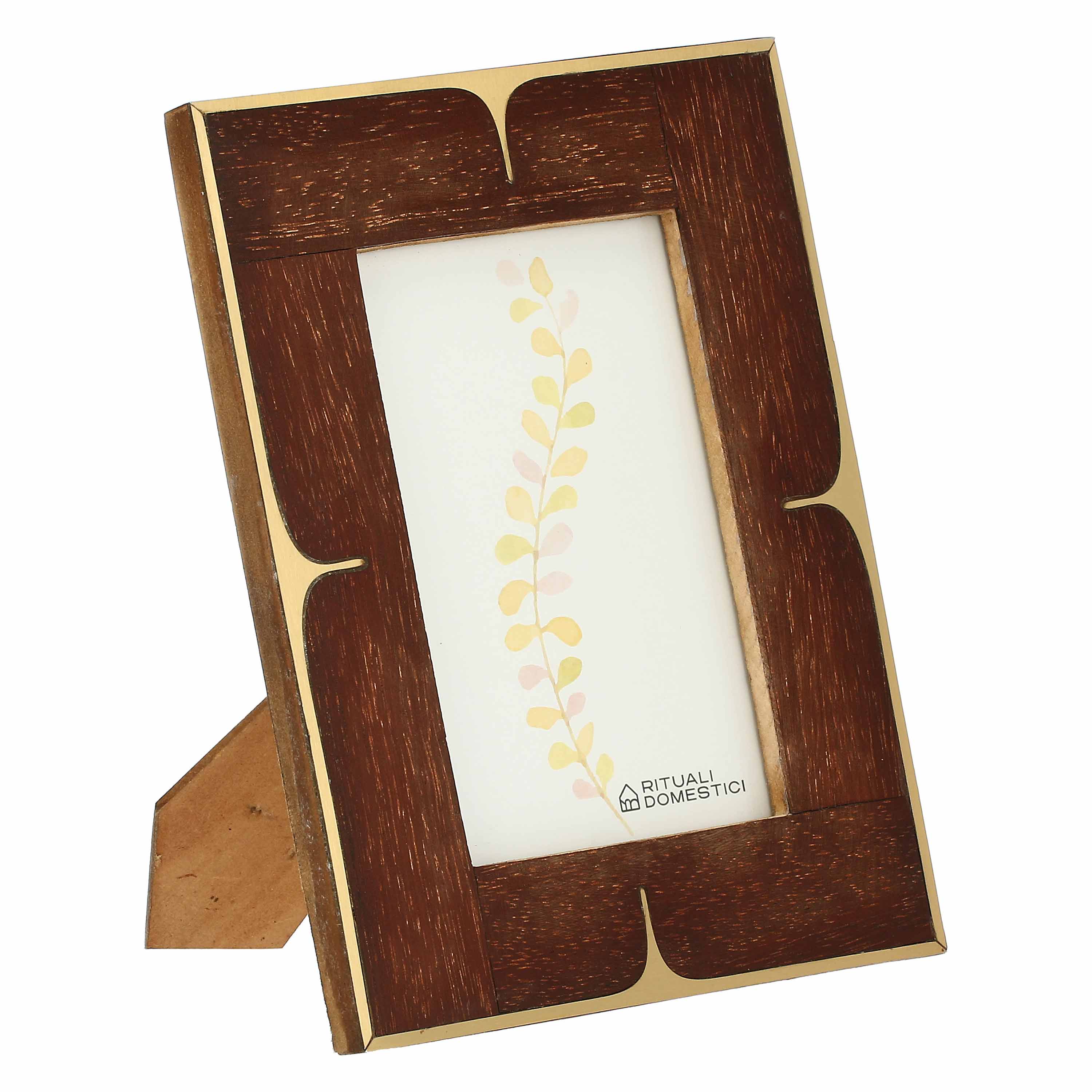 Petali Portafoto, Miranda - Legno Riciclato E Metallo, 16,5x1x21,5h cm