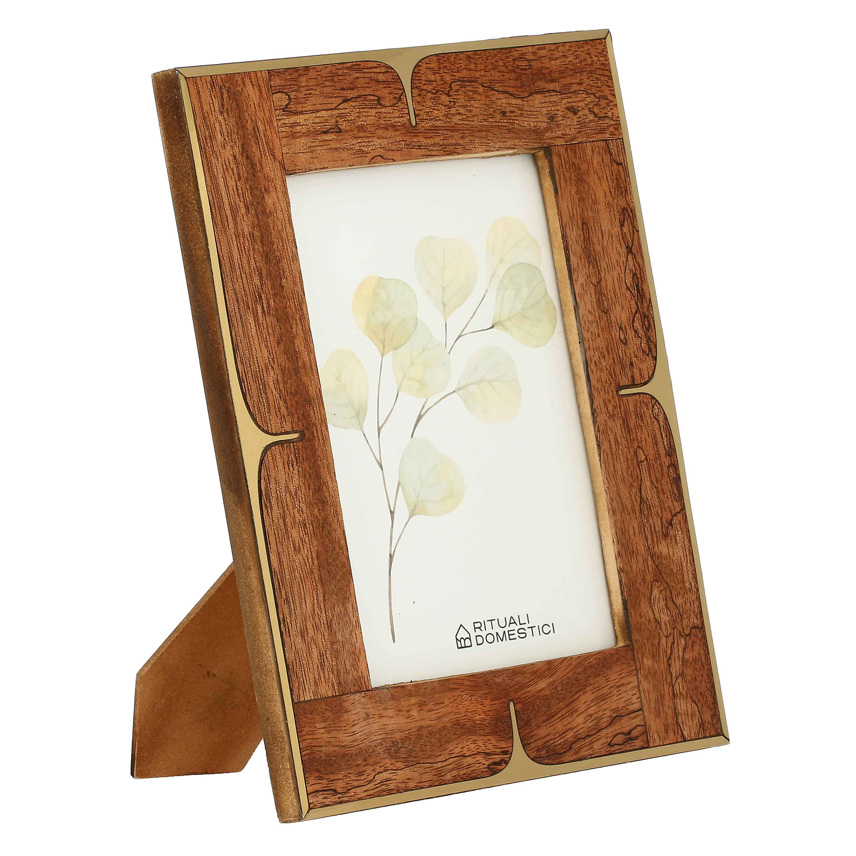 Petali Portafoto, Miranda - Legno Riciclato E Metallo, 19x1x24h cm