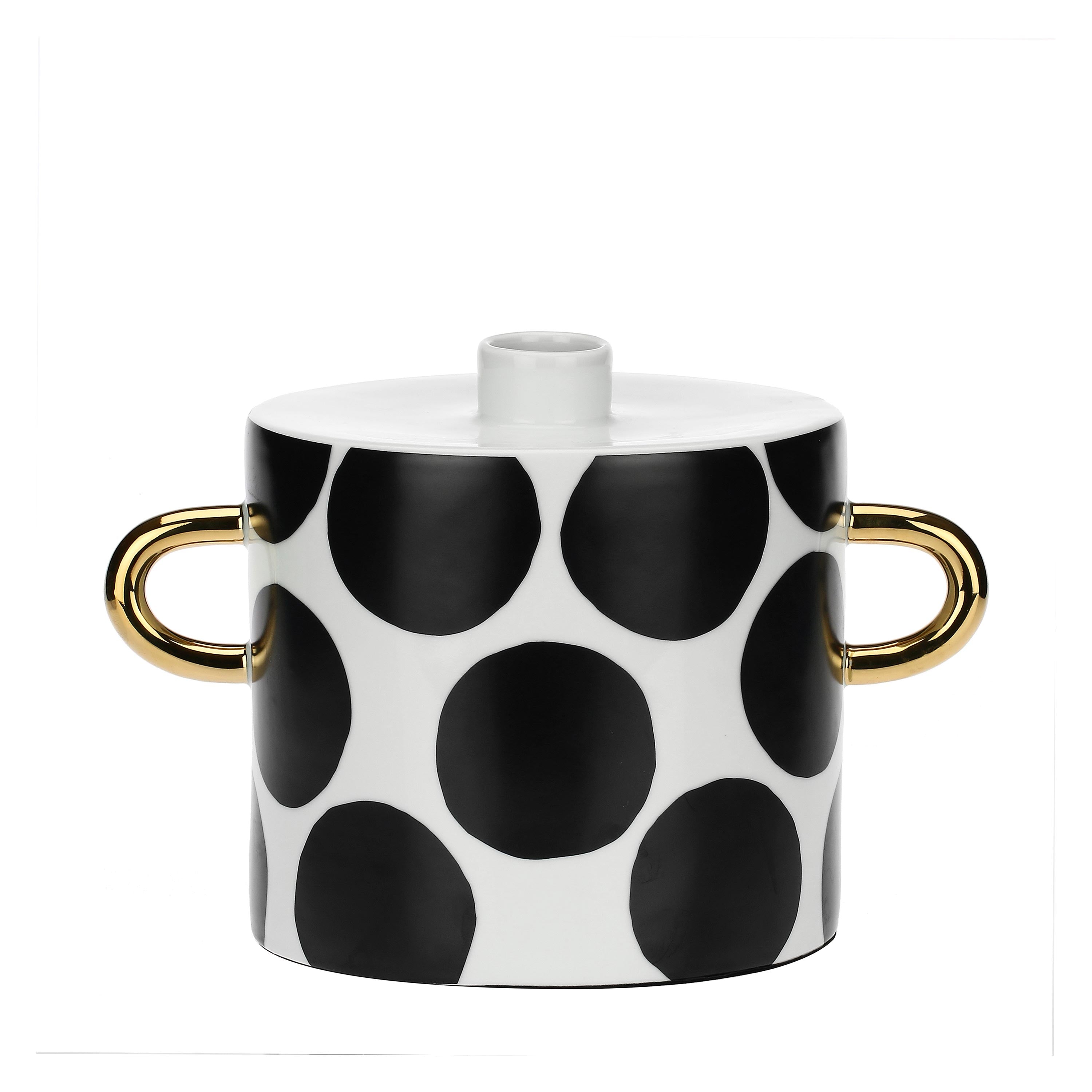 Vaso Manici Oro Maxi, Guardacheeblu - Porcellana, 17x17x19h cm