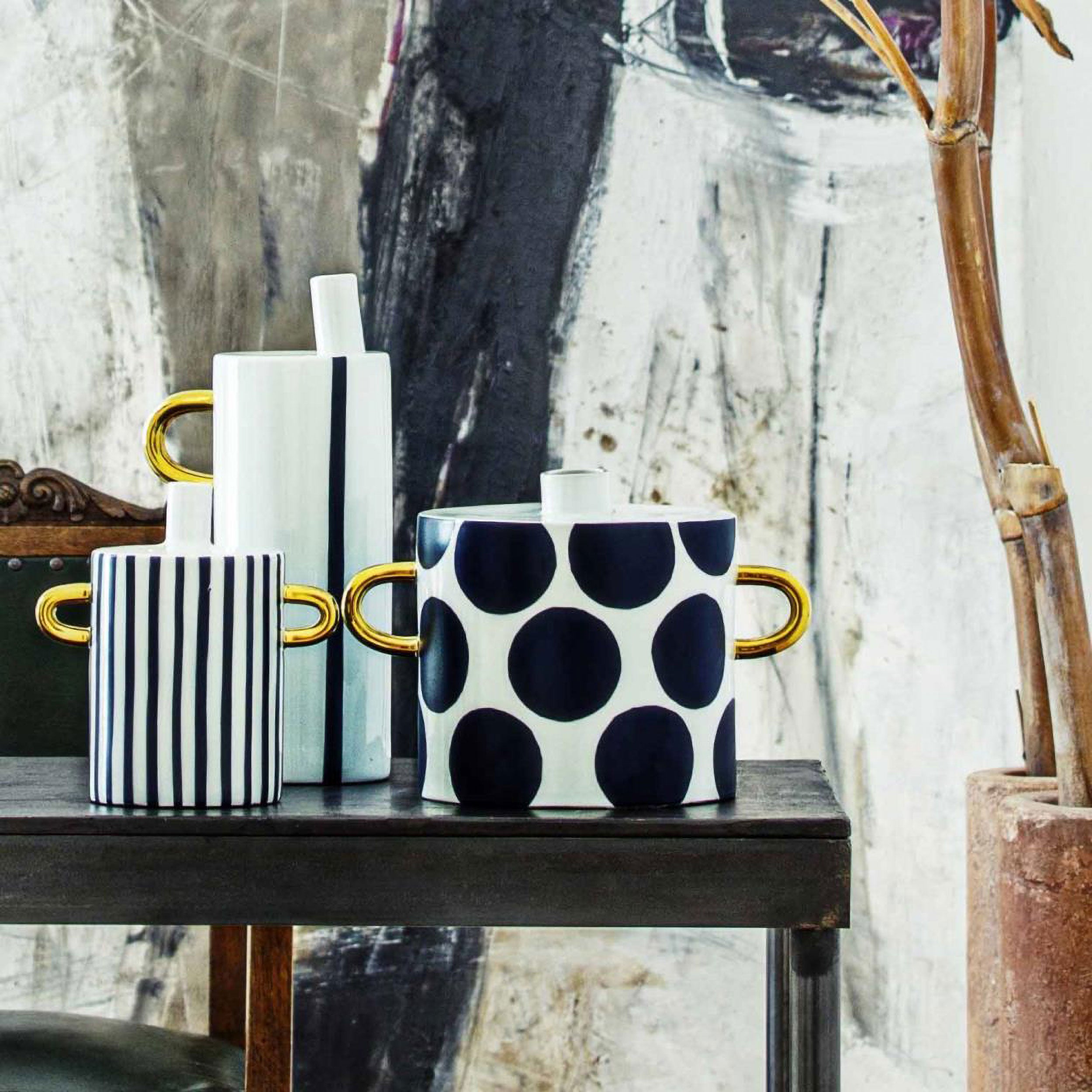 Vaso Manici Oro Maxi, Guardacheeblu - Porcellana, 17x17x19h cm