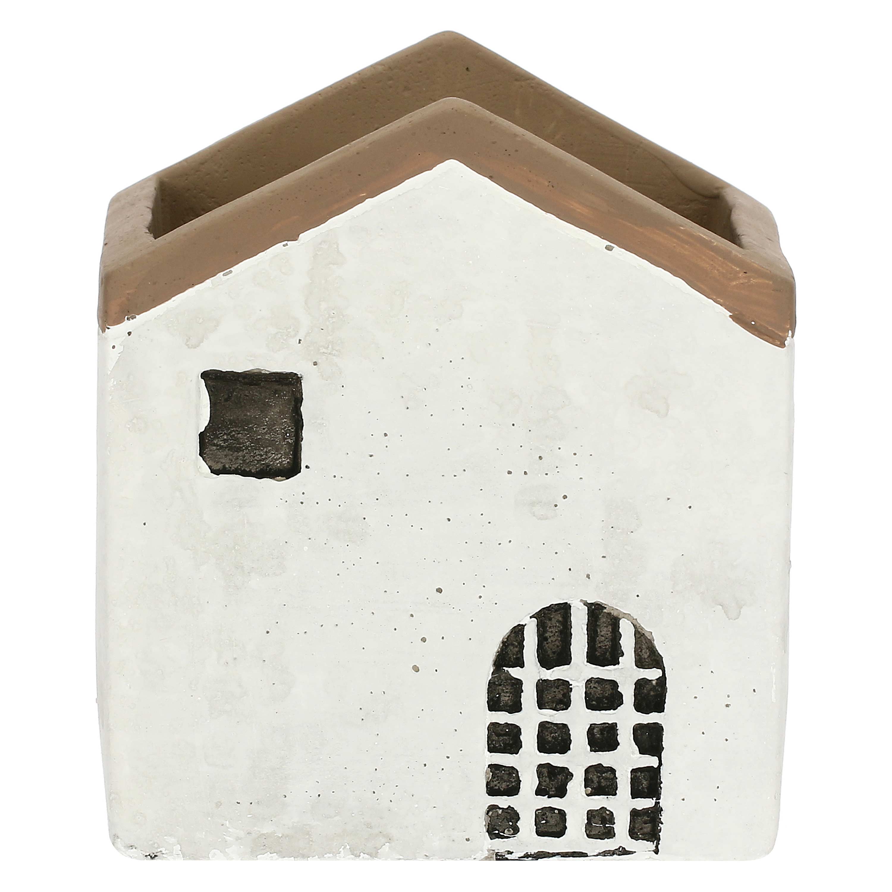 Cachepot Casa Quadrata M, Sullacosta - Resina cementizia, 11x11x12.5h cm