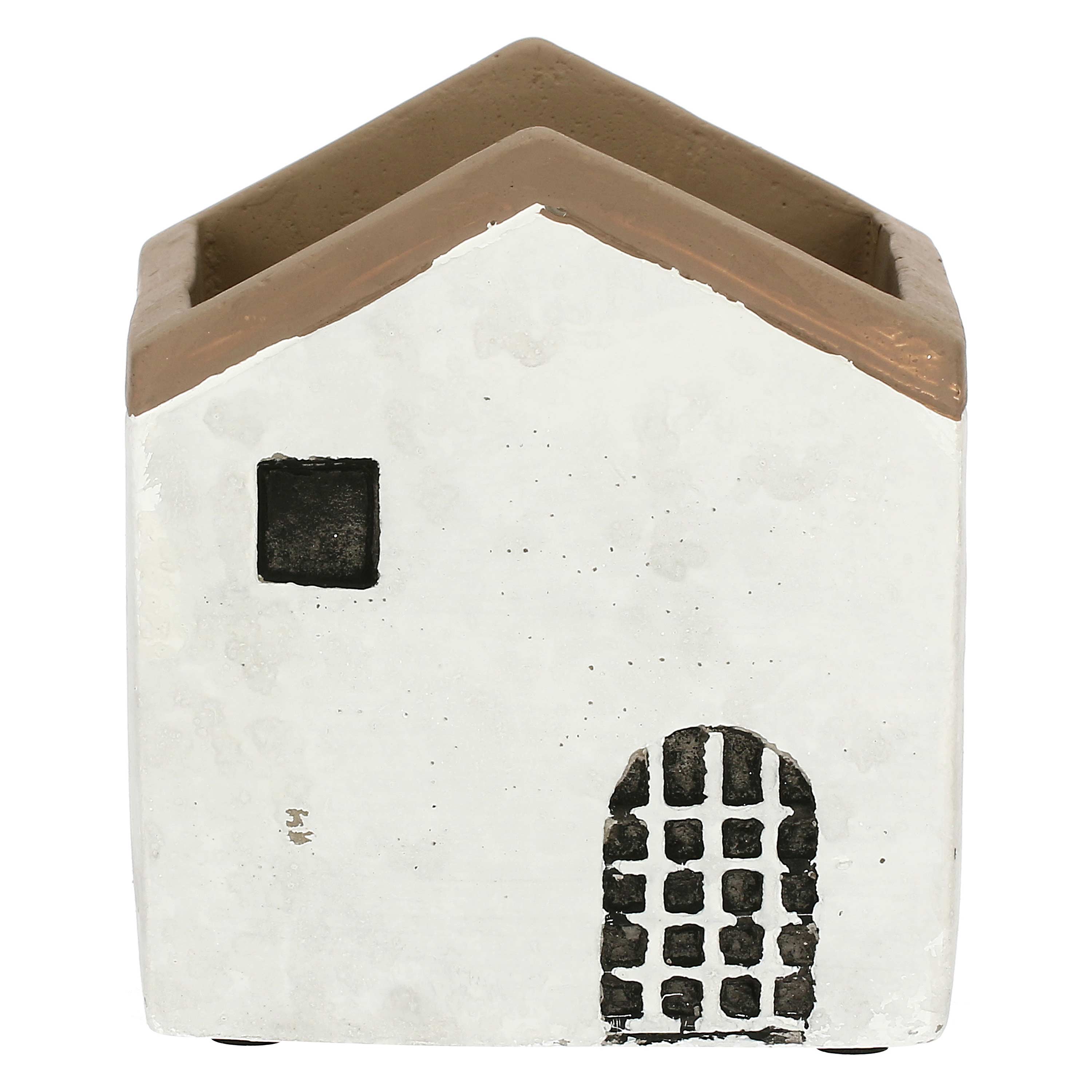 Cachepot Casa Quadrata M, Sullacosta - Resina cementizia, 11x11x12.5h cm