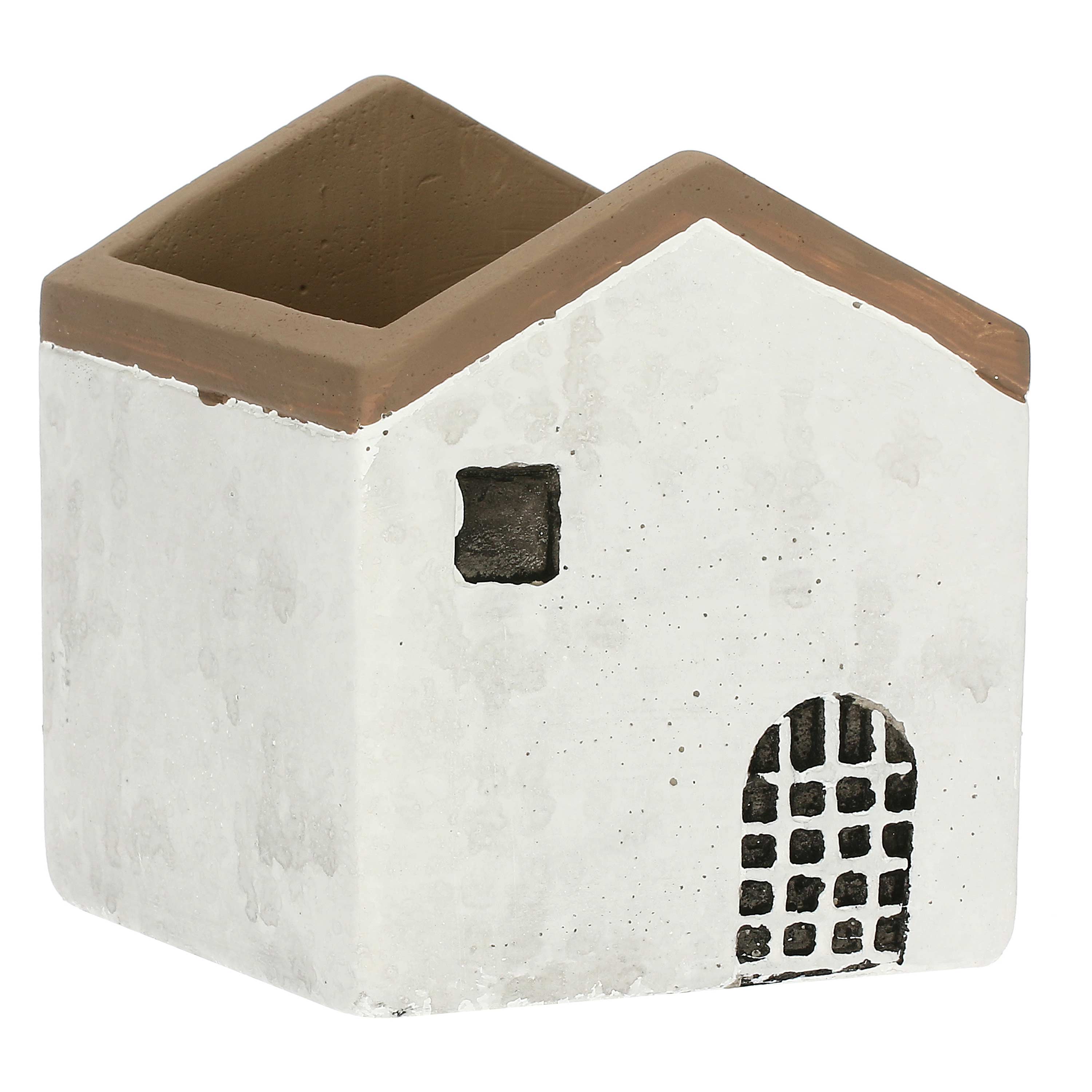 Cachepot Casa Quadrata M, Sullacosta - Resina cementizia, 11x11x12.5h cm