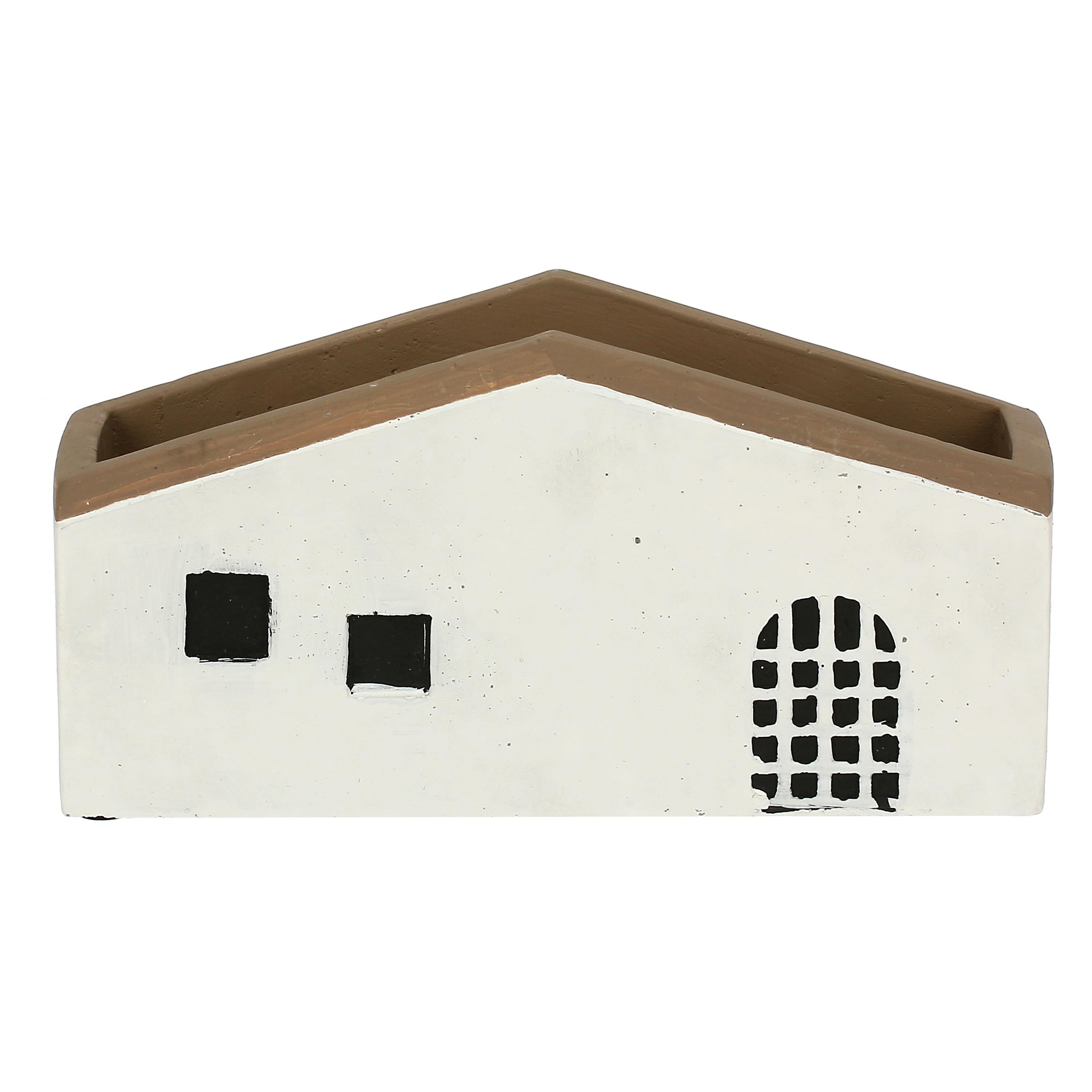 Cachepot Casa Rettangolare M, Sullacosta - Resina cementizia, 15,5x7x14h cm