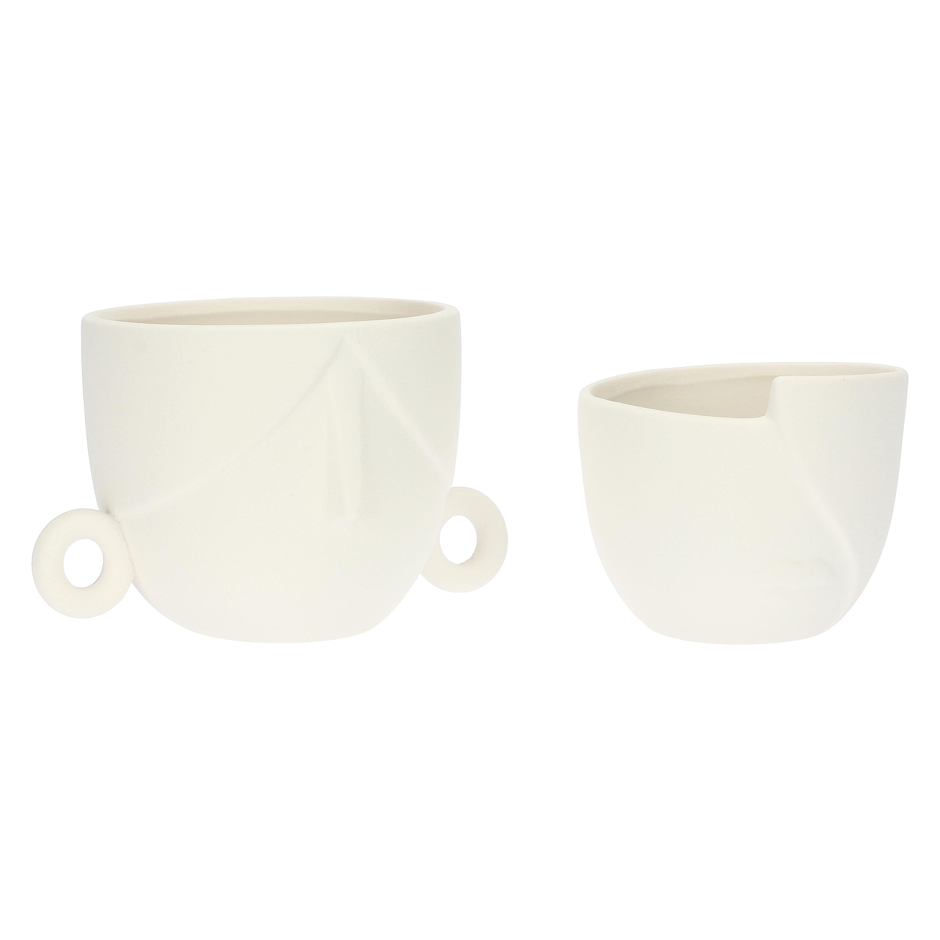 Set Due Cachepot, Quelledue - Stoneware