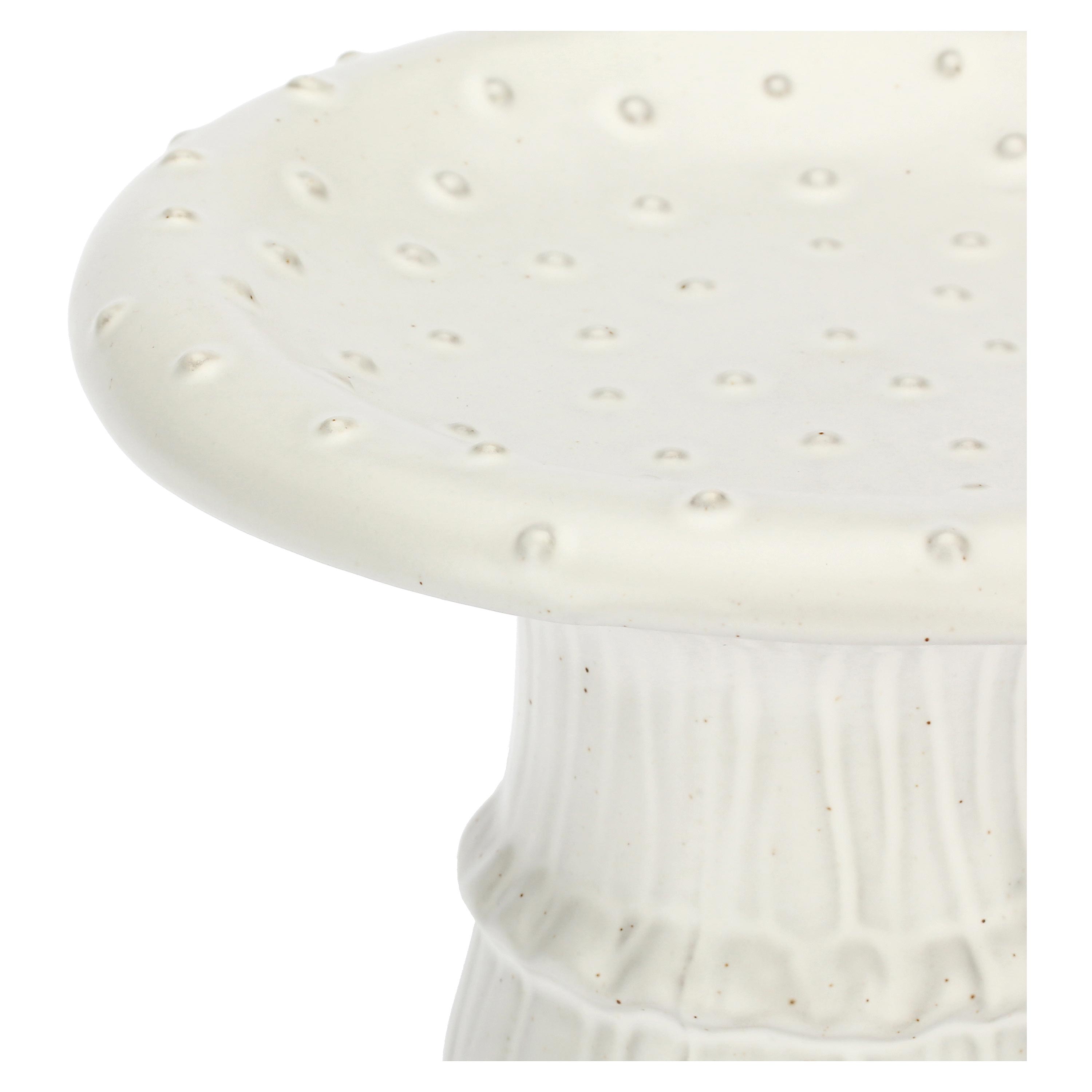 Set da 2, Fungo Decorativo M Pois, Nelrisotto - Gres, ø 15x10,5 cm h