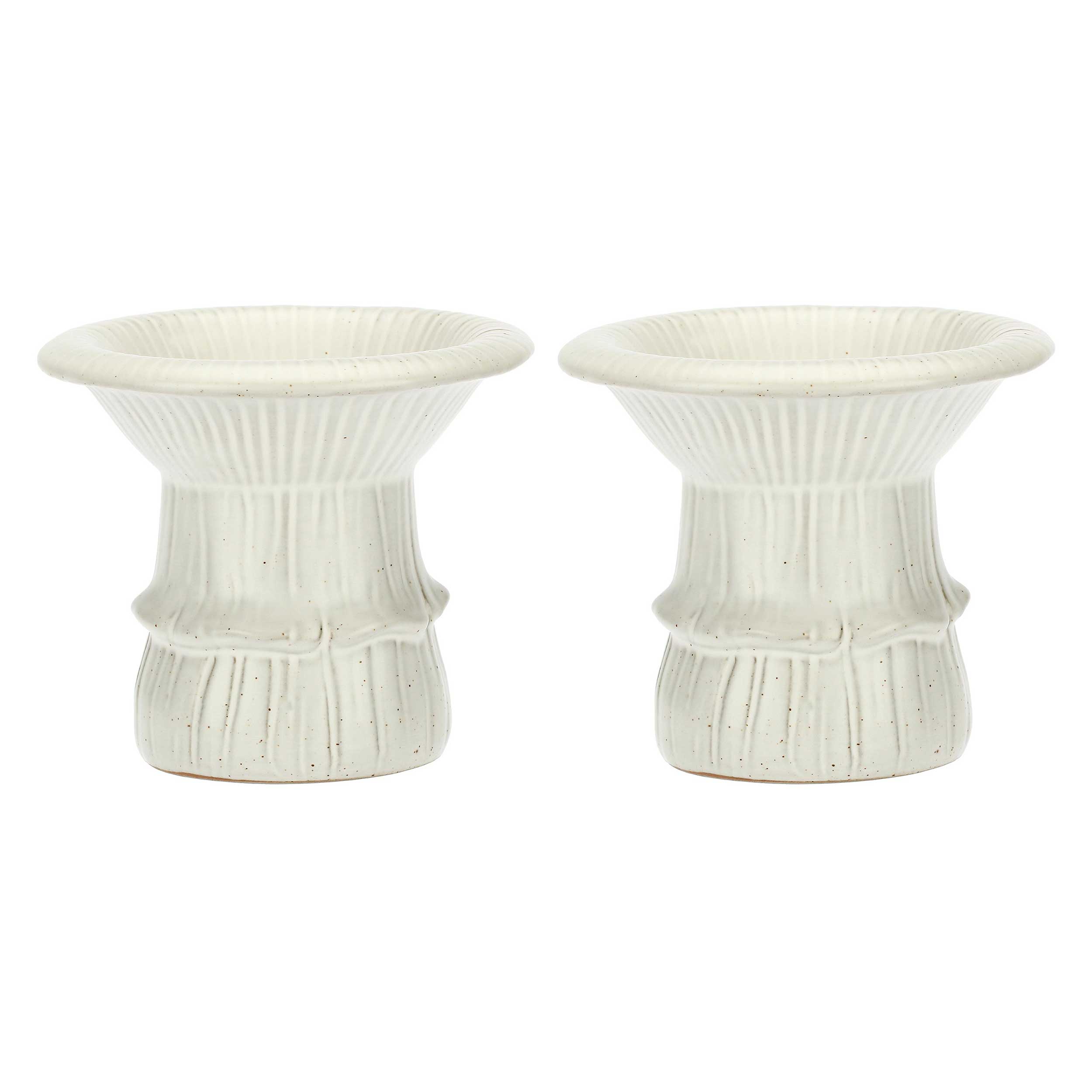 Set da 2, Fungo Decorativo M Concavo, Nelrisotto - Gres, ø 13 x 11,5 cm h