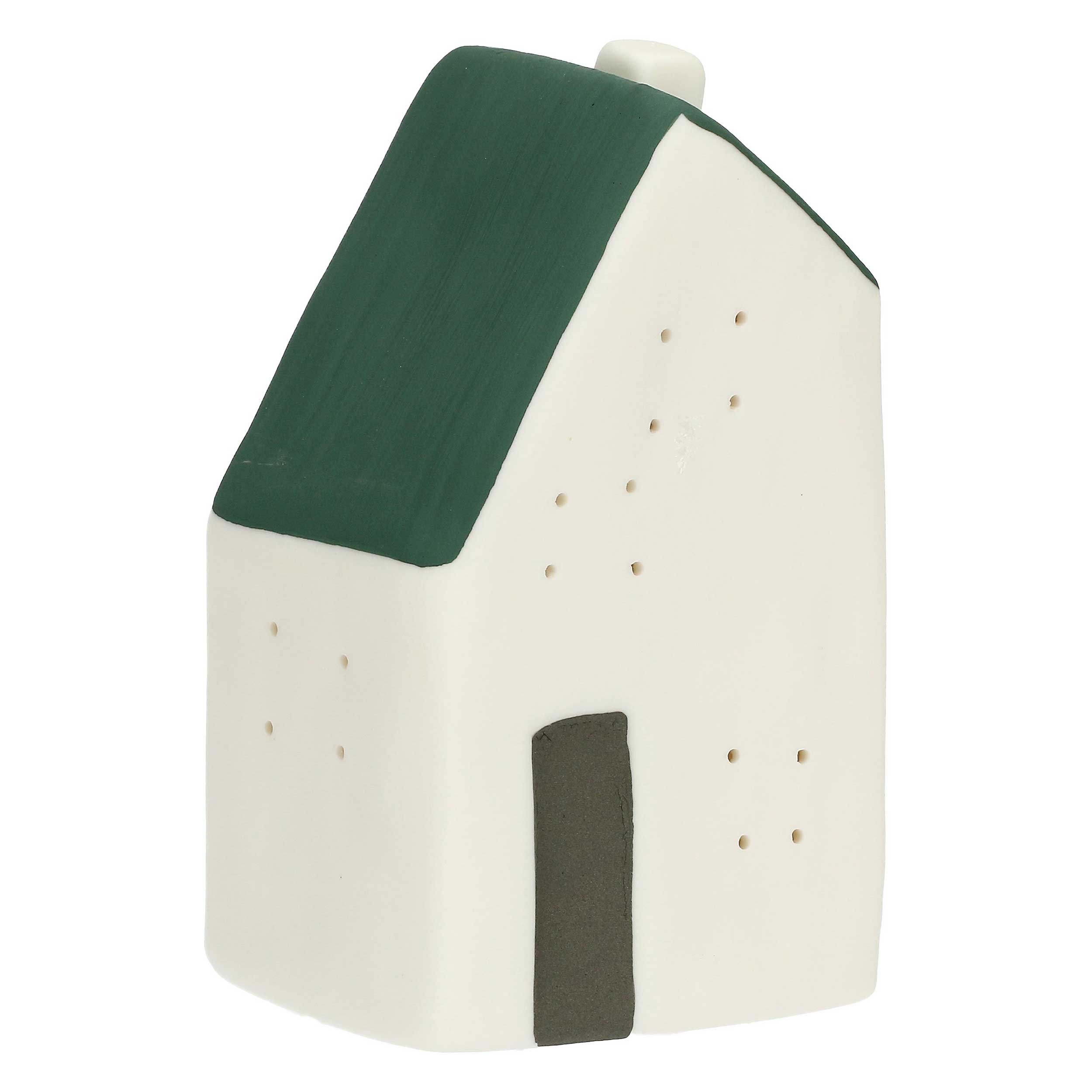 Set da 4, Casetta Led Verde, Nelvillaggiocasetta - 8,5 x 6,5 x 15 cm