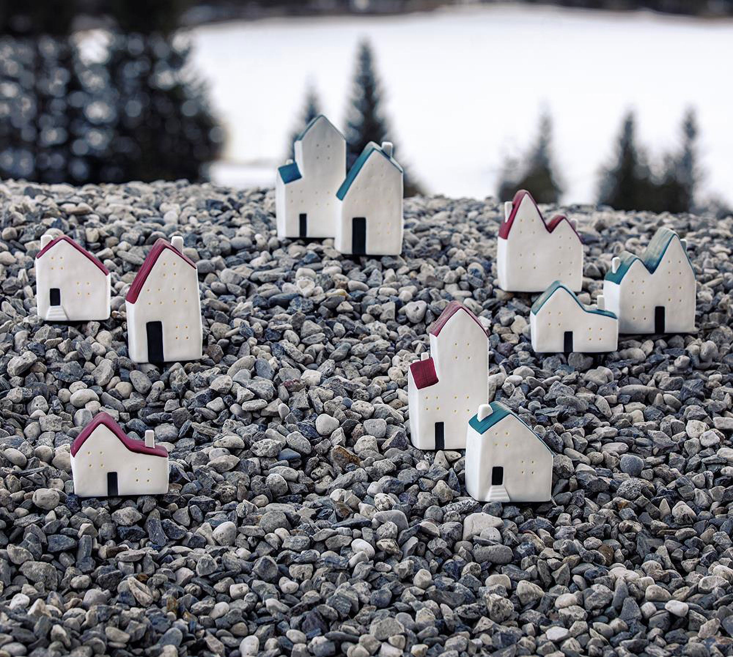 Set da 4, Led MeØ Verde, Nelvillaggiocasetta - Porcellana, 9x6,5x11 cm h