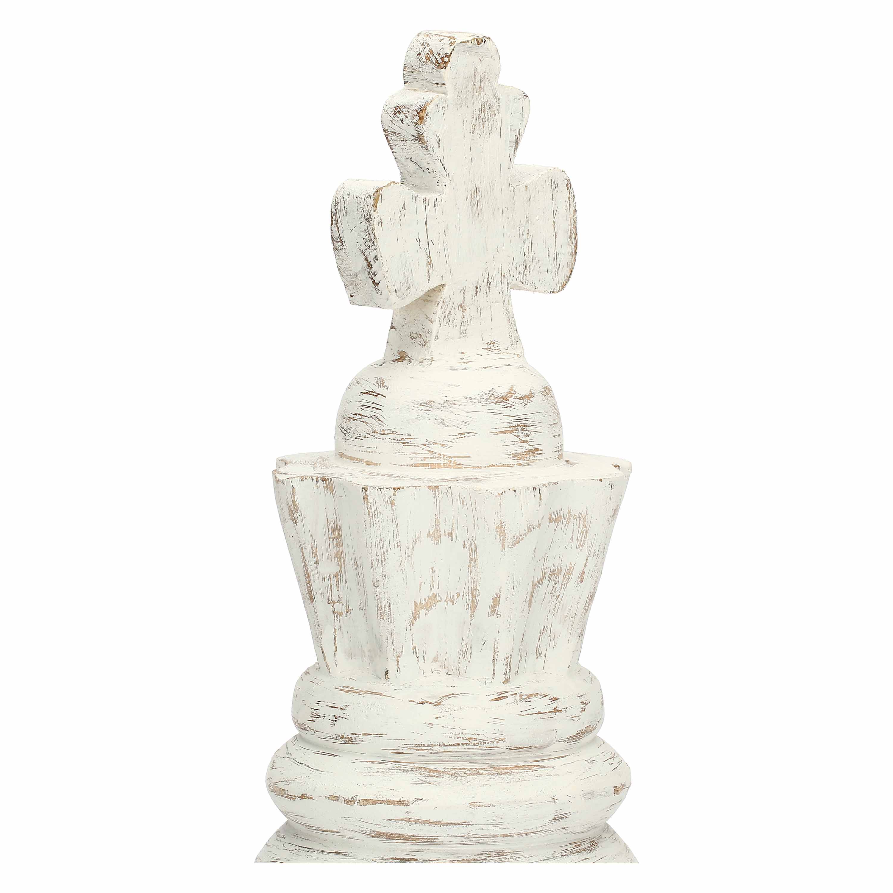 Re Bianco, Scaccomatto - Legno Mango, 12 x 11 x 48 cm