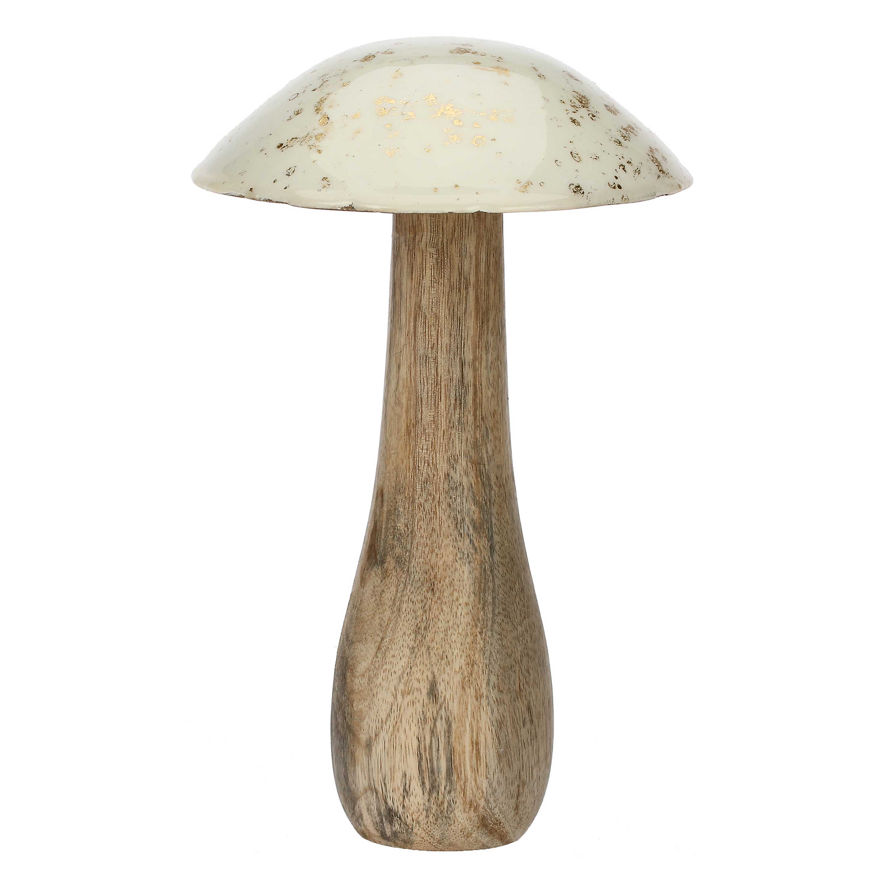 Set of 2, White Mushroom XL, Studio54 - Wood and enamel, 21x14x14 cm