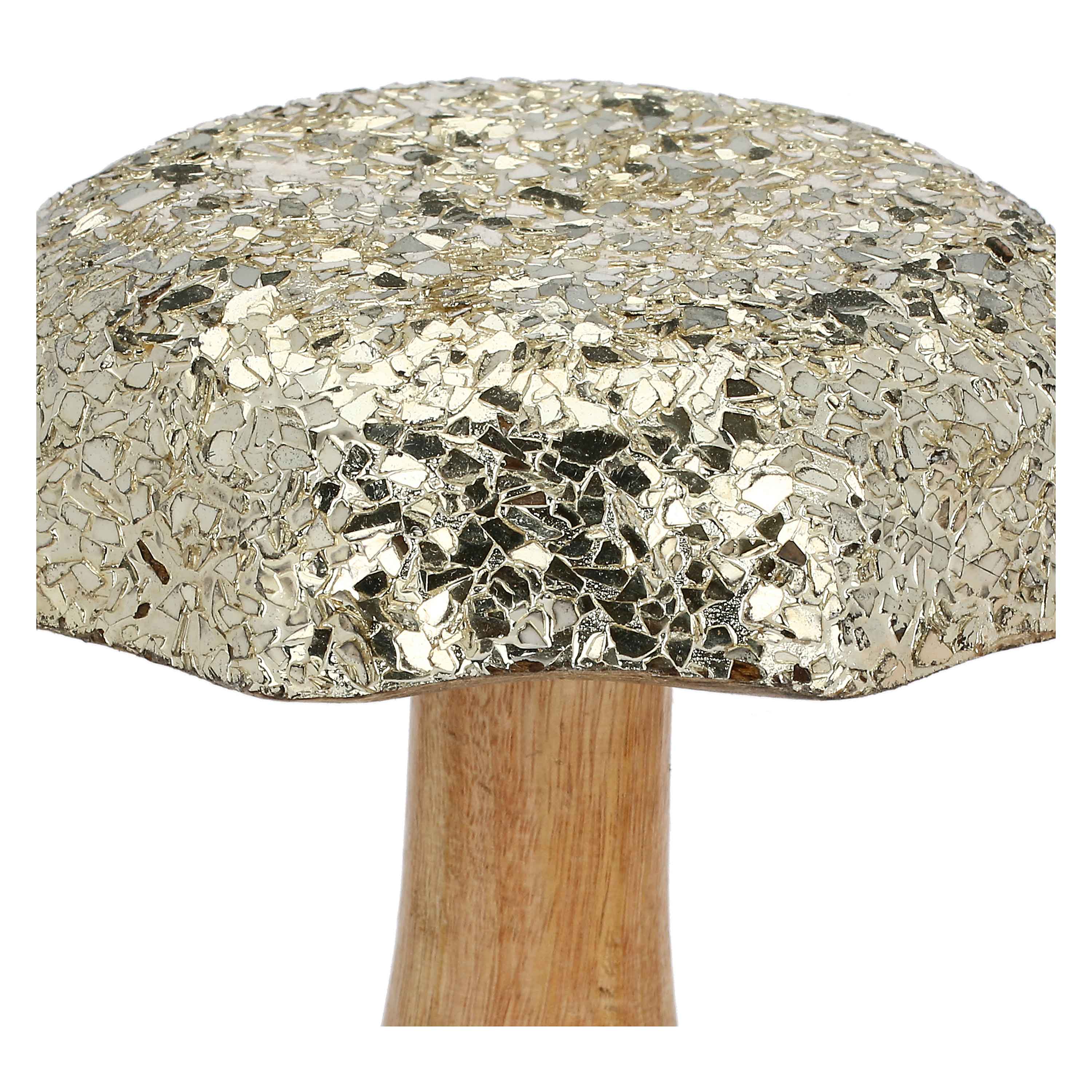 Set of 2, Glitter Mushroom L, Studio54 - Wood and enamel, 15x13x13 cm