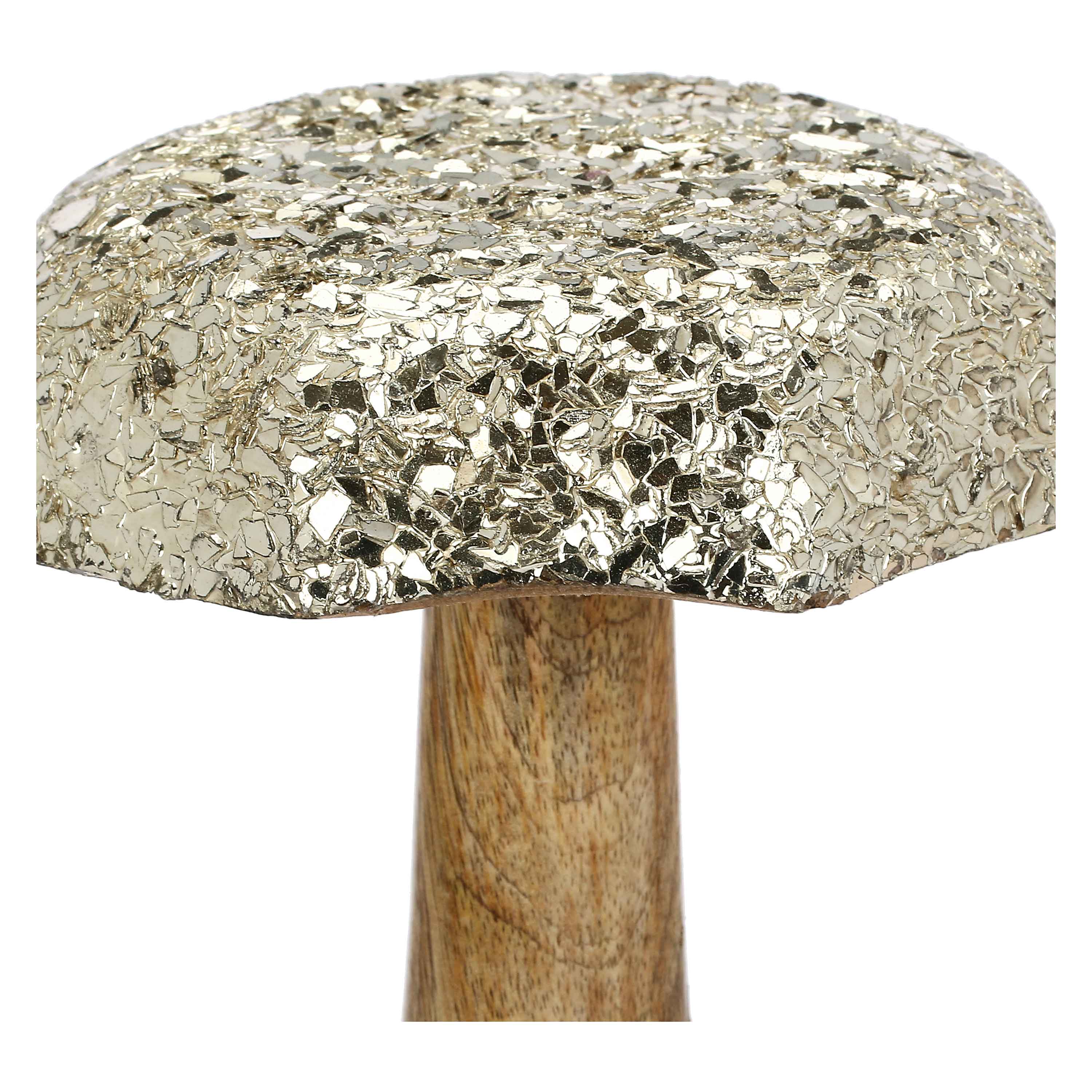 Set of 2, Glitter Mushroom XL, Studio54 - Wood and enamel, 21x14x14 cm