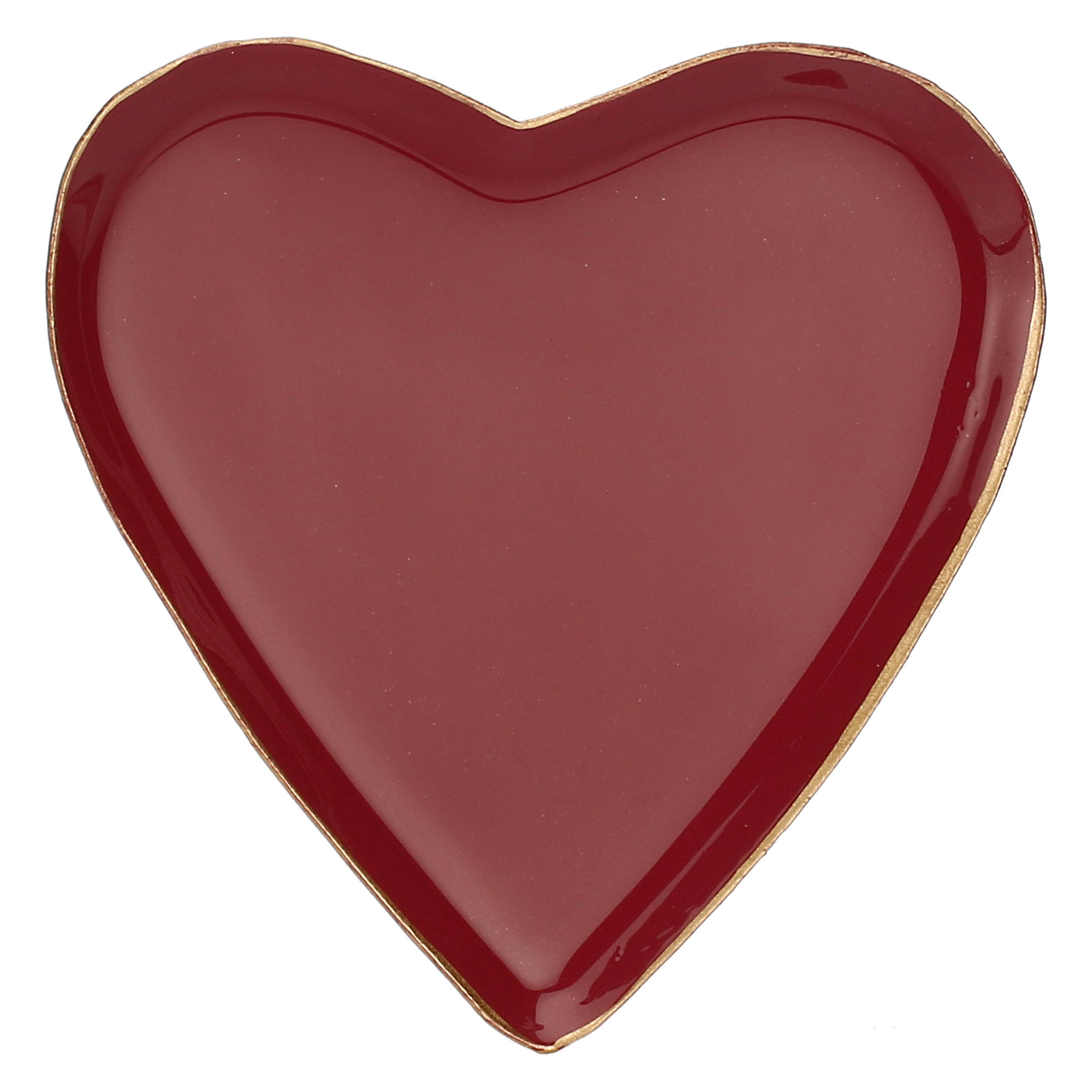 Piattini Cuore, Nonsolorosso3 - Metallo Smaltato, piattino grande: 15x15,5 cm medio: 12,5x 12,5 cm piccolo: 10x9,5 cm h